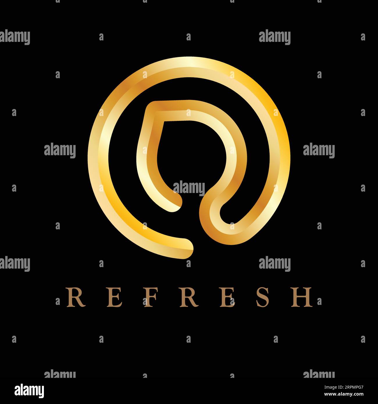 Concept de logo de rafraîchissement de lettre R de conception linéaire abstraite 3D. Illustration de Vecteur