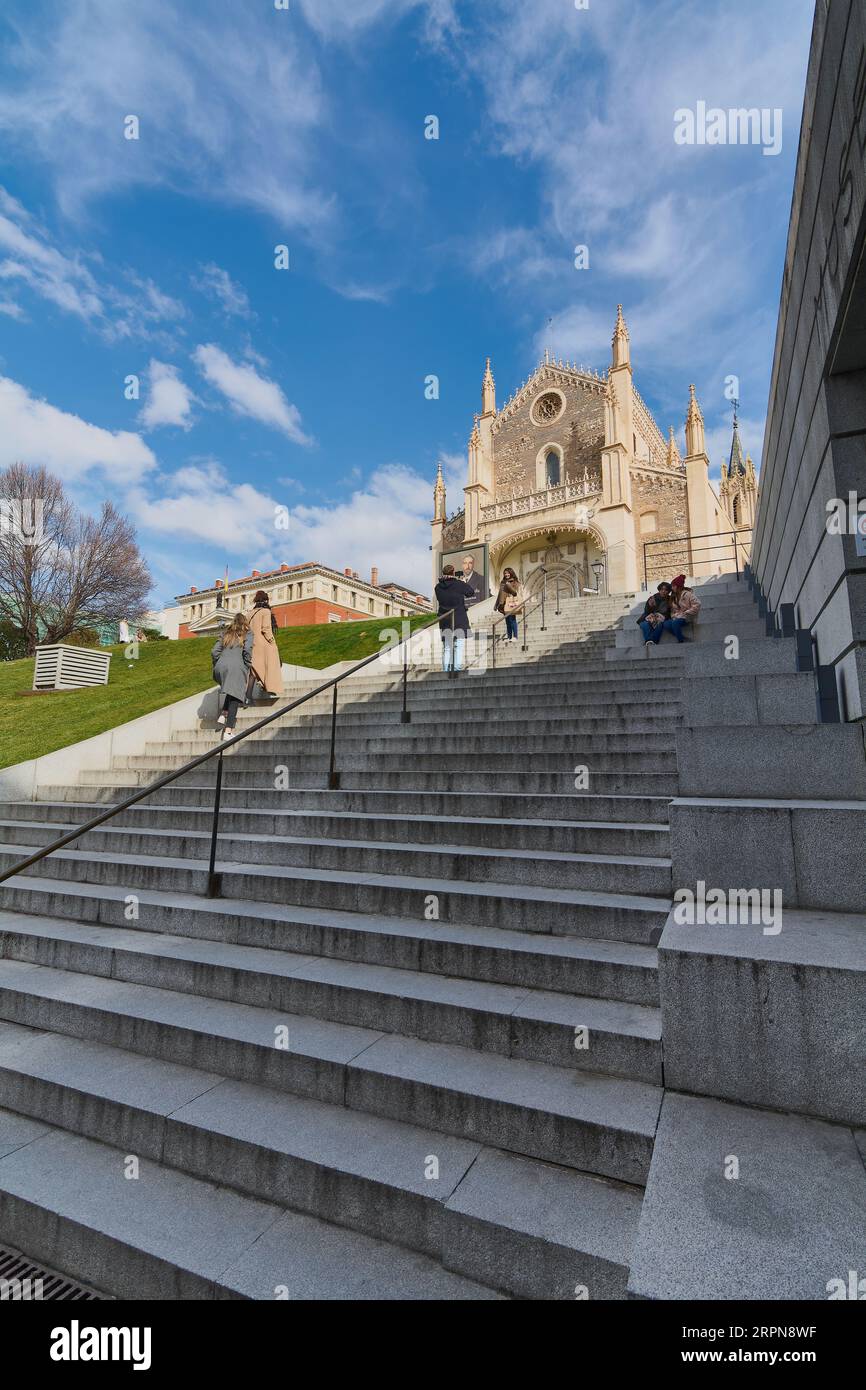 Madrid, Espagne - 5 septembre 2023 : église catholique romaine San Jeronimo el Real (Saint Jérôme le Royal) du 16e siècle dans le centre de Madrid (SP Banque D'Images