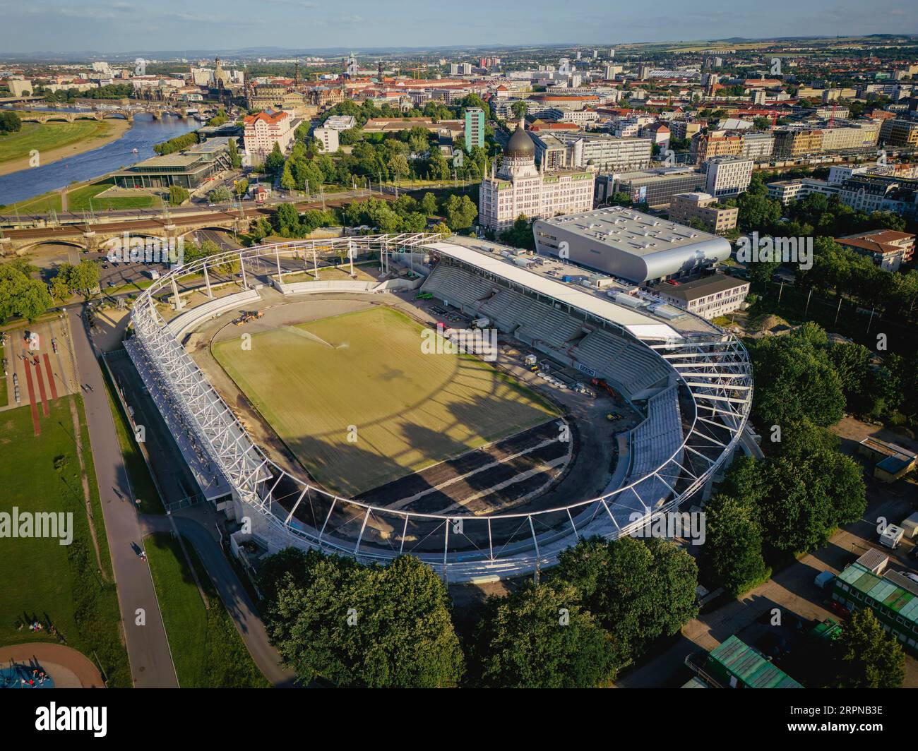 Chantier de construction du stade Heinz Steyer Banque D'Images