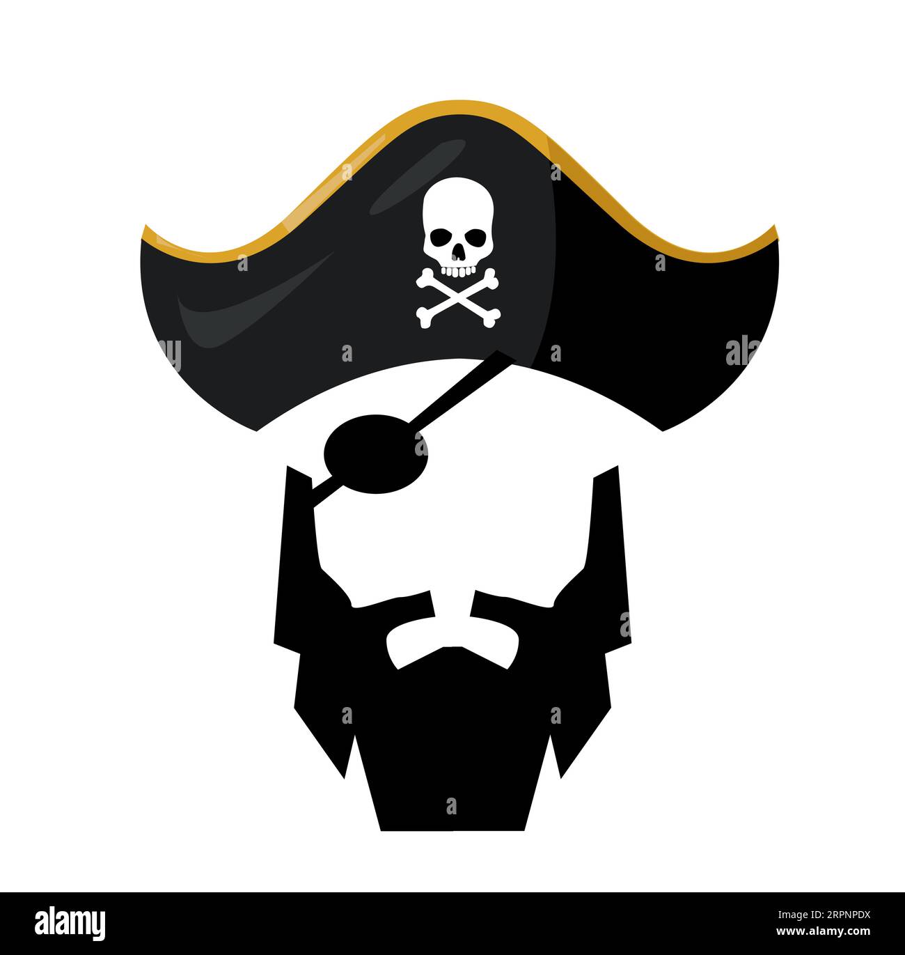 Pirate barbu avec pirate Illustration de Vecteur