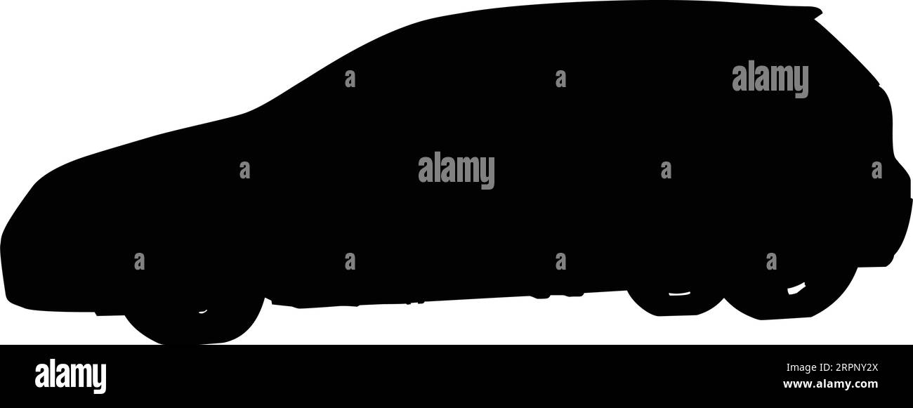 Une voiture à hayon moderne en silhouette Illustration de Vecteur