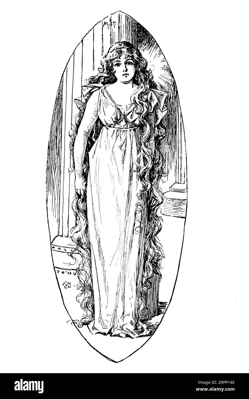 La clé d'or illustrée par Maud Humphrey, d'après le livre pour enfants 'la princesse lumière, et d'autres contes de fées' de George MacDonald, 1824-1905 Publisher, New York ; Londres : G. P. Putnam's Sons 1893 George MacDonald (10 décembre 1824 - 18 septembre 1905) est un auteur écossais, poète et ministre de la congrégation chrétienne. Il est devenu une figure pionnière dans le domaine de la littérature fantastique moderne et le mentor de Lewis Carroll. En plus de ses contes de fées, MacDonald a écrit plusieurs ouvrages de théologie chrétienne, dont plusieurs recueils de sermons. Banque D'Images
