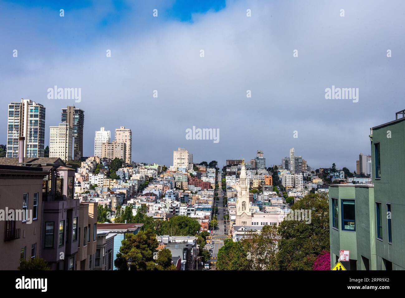 Vue de San Francisco depuis Filbert Street. Banque D'Images