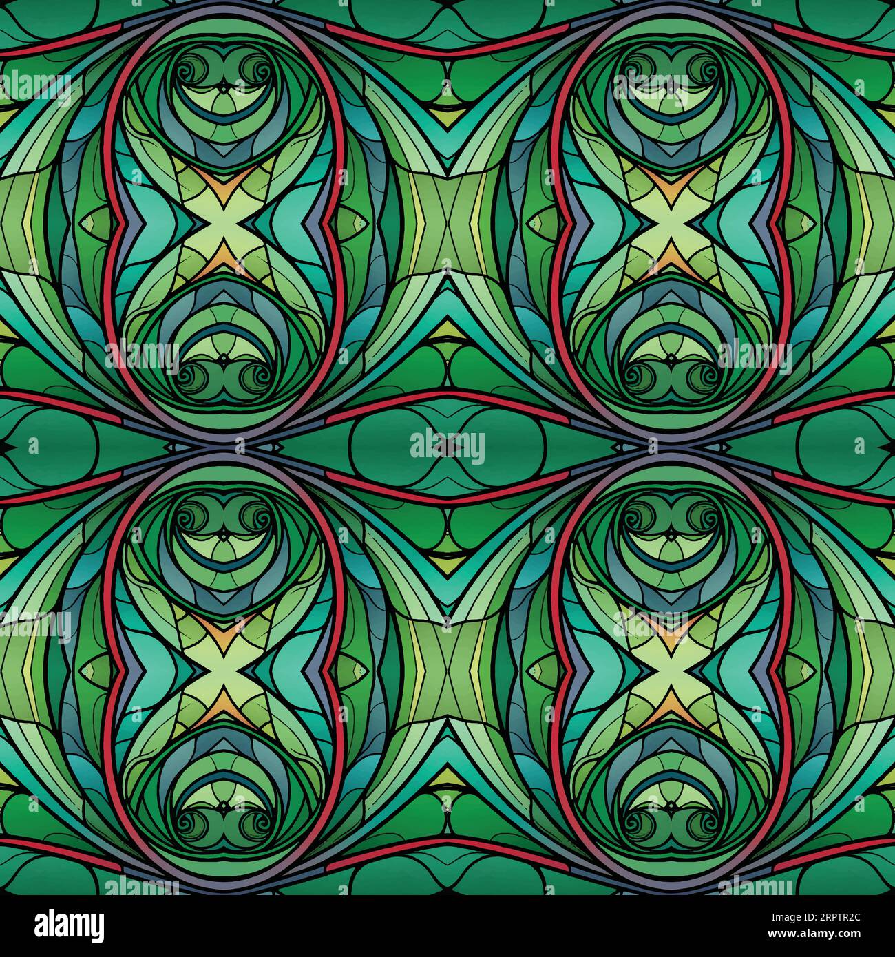 William Morris a inspiré la conception de rouleau de plante, feuille de jardin verte avec scrollwork Illustration de Vecteur