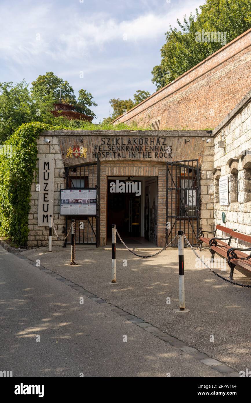 Budapest, hôpital-musée dans le bunker des retombées rocheuses Banque D'Images