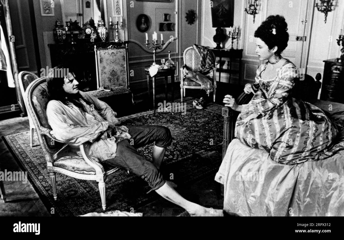 Colin Firth, Annette Bening, sur le plateau du film, 'Valmont', Orion Pictures, 1989 Banque D'Images