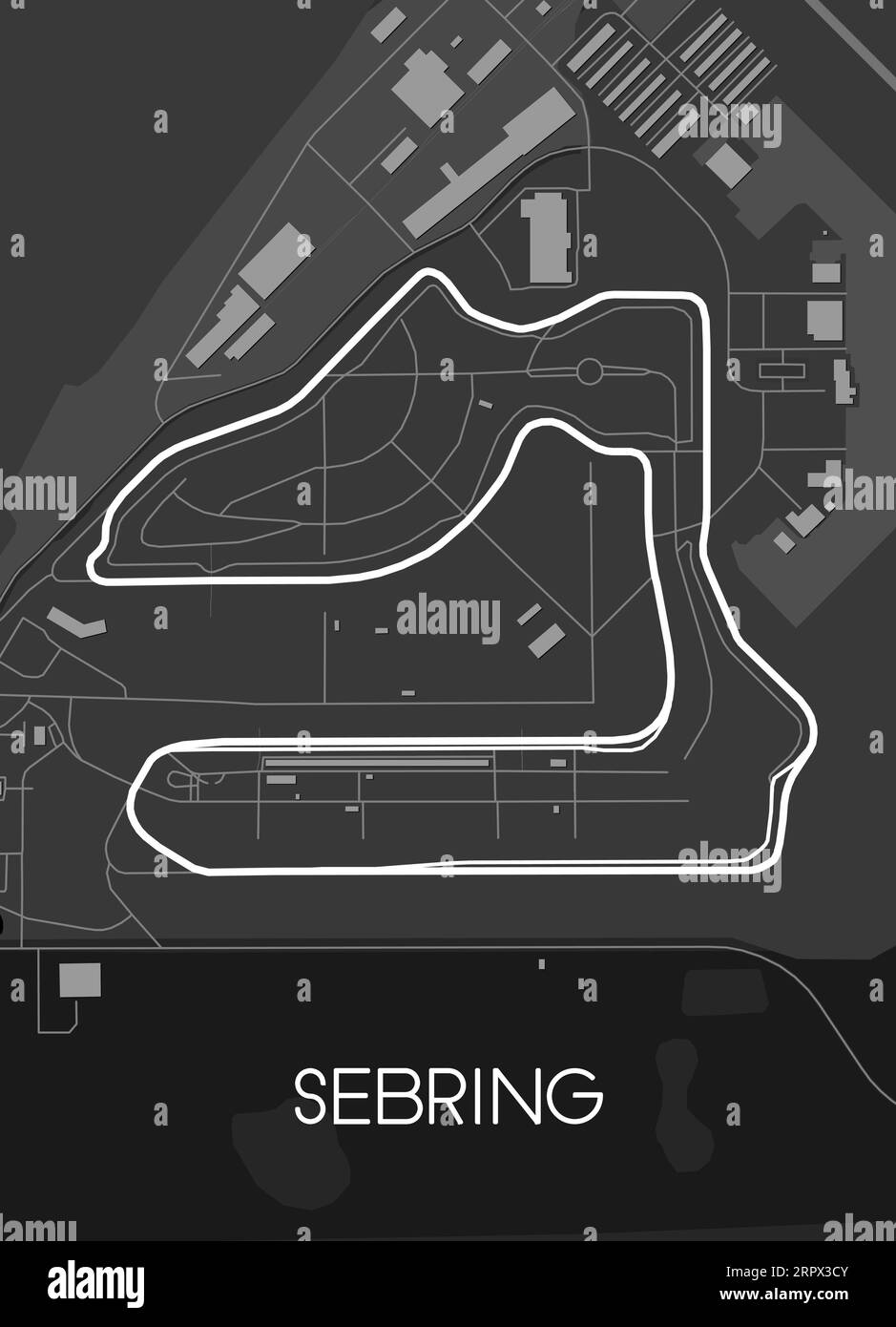 Sebring International Raceway, Midway Drive, Sebring, FL, USA carte Illustration de Vecteur