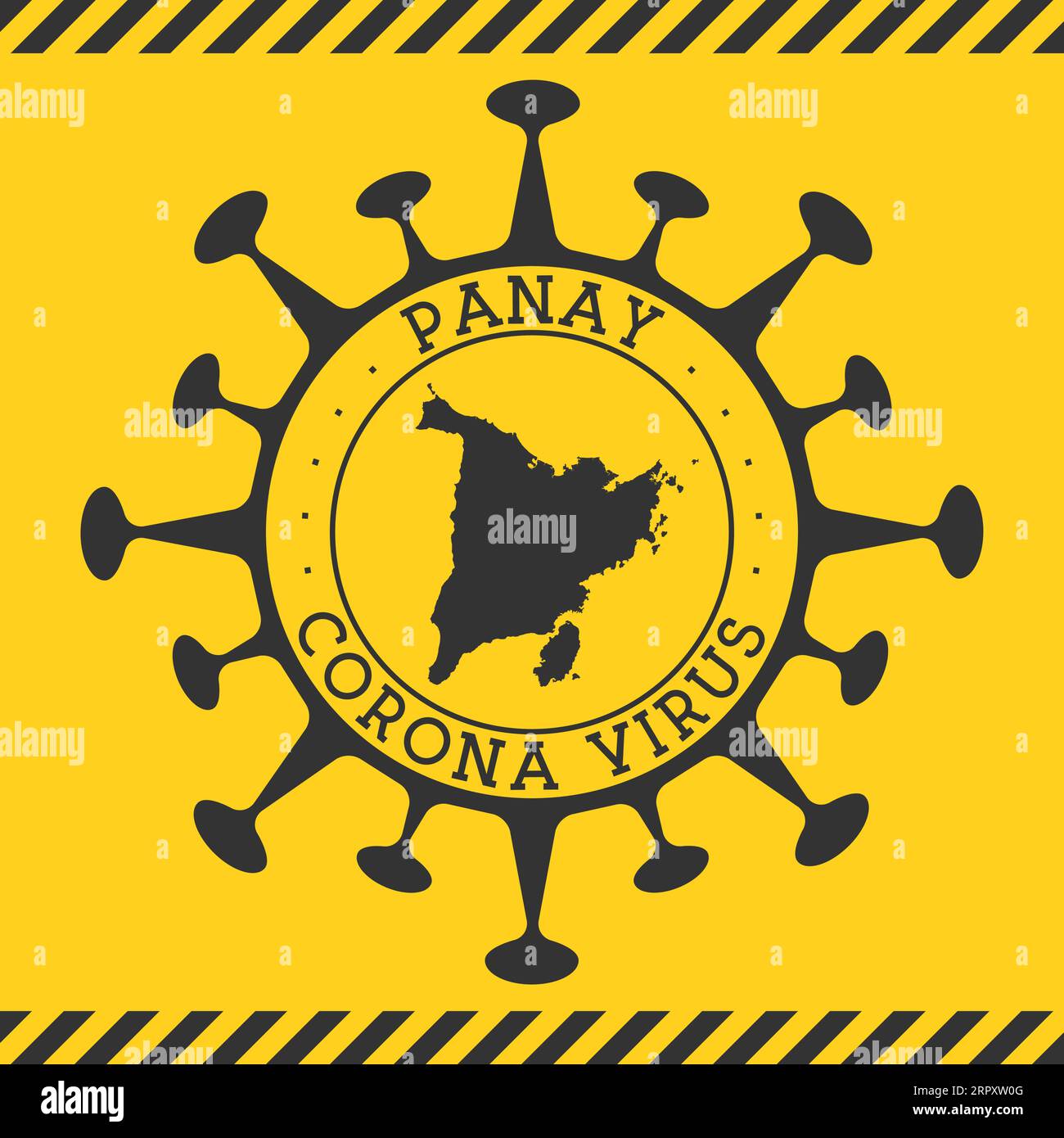 Coronavirus dans le signe de Panay. Badge rond en forme de virus et carte Panay. Tampon de confinement de l'épidémie de Yellow Island. Illustration vectorielle. Illustration de Vecteur Coronavirus dans le signe de Panay. Badge rond en forme de virus et carte Panay. Tampon de confinement de l'épidémie de Yellow Island. Illustration vectorielle. Illustration de Vecteur