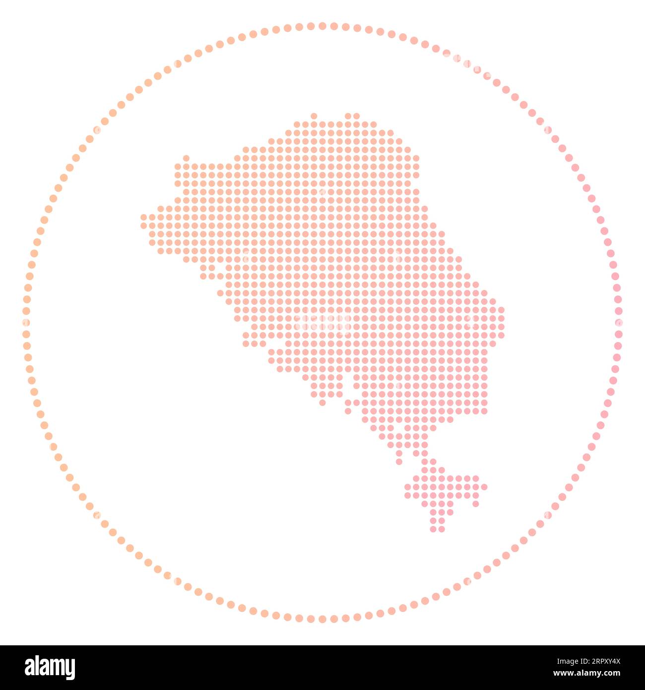 Badge numérique Colon Island. Carte de style pointillé de Colon Island en cercle. Icône technique avec des points dégradés. Illustration vectorielle authentique. Illustration de Vecteur