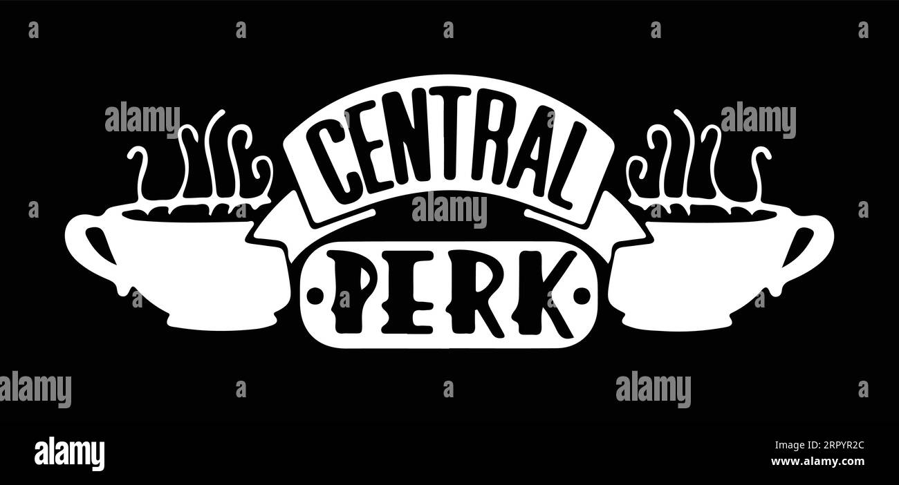 central perk (4) conception de t-shirt typographie, impression de t-shirt, calligraphie, lettrage, dessins de t-shirt, motif t-shirt silhouette Illustration de Vecteur
