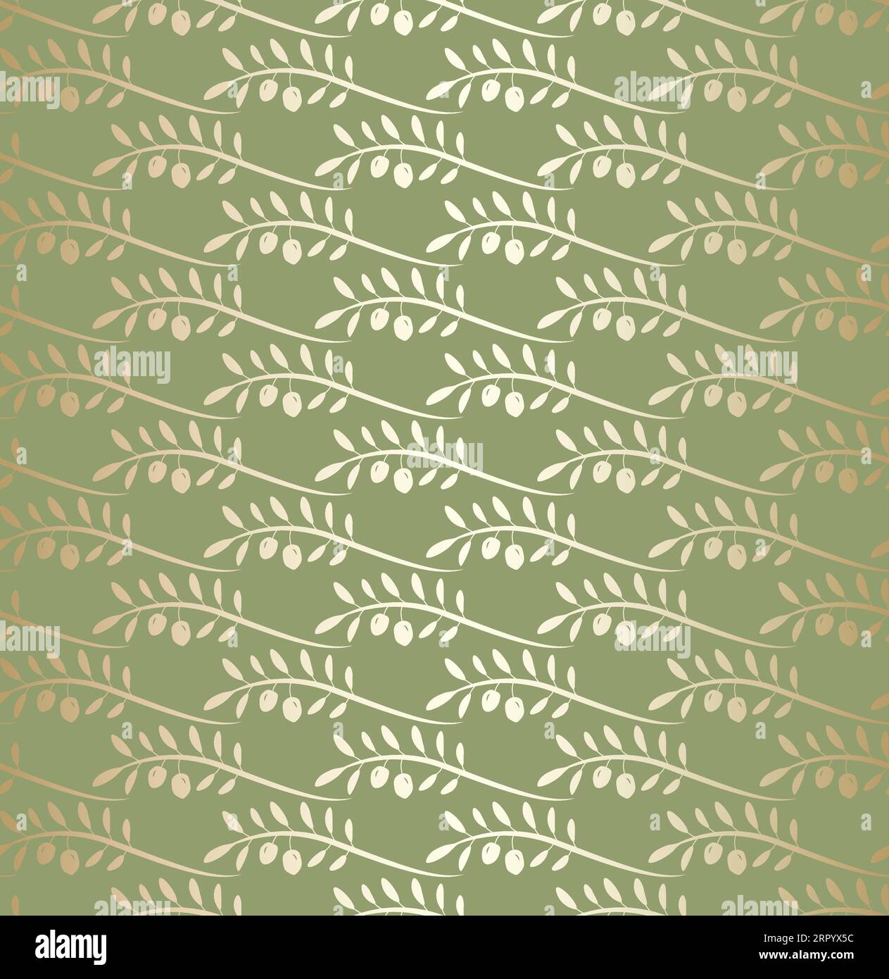 Nice Olive Branch Abstract Seamless Pattern en vert et or couleur pour huile d'olive extra vierge ou cuisine italienne Illustration de Vecteur