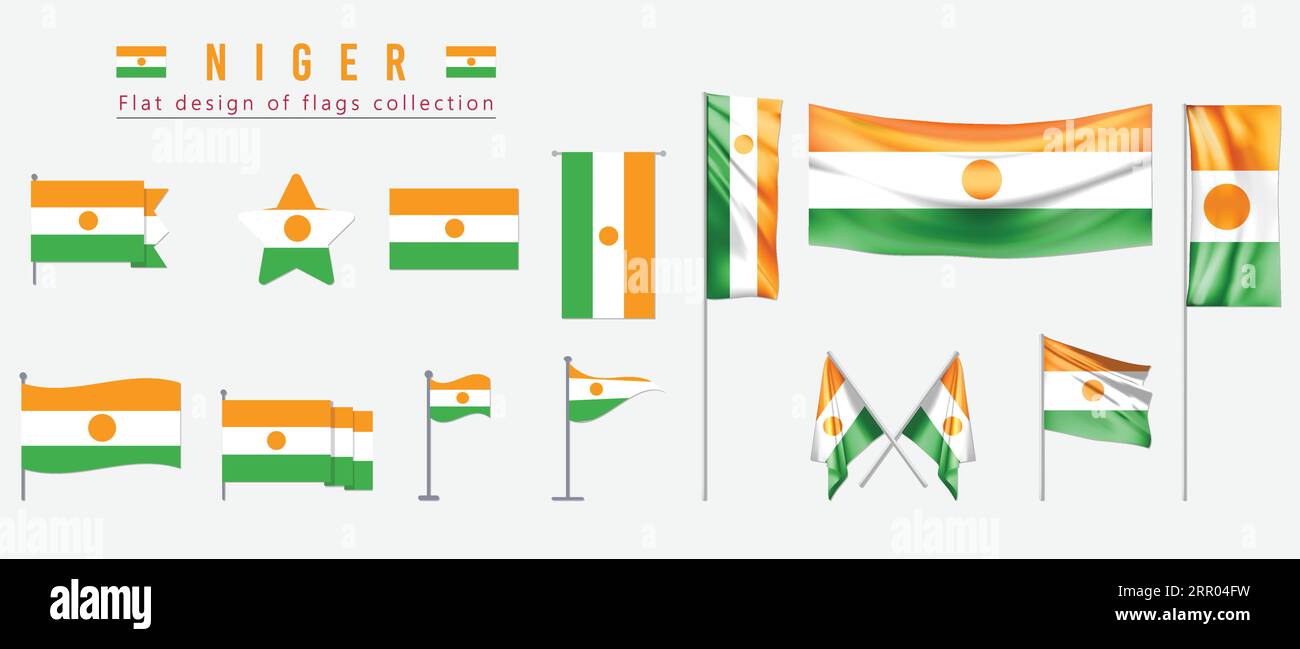 Drapeau du Niger, design plat de la collection de drapeaux Illustration de Vecteur