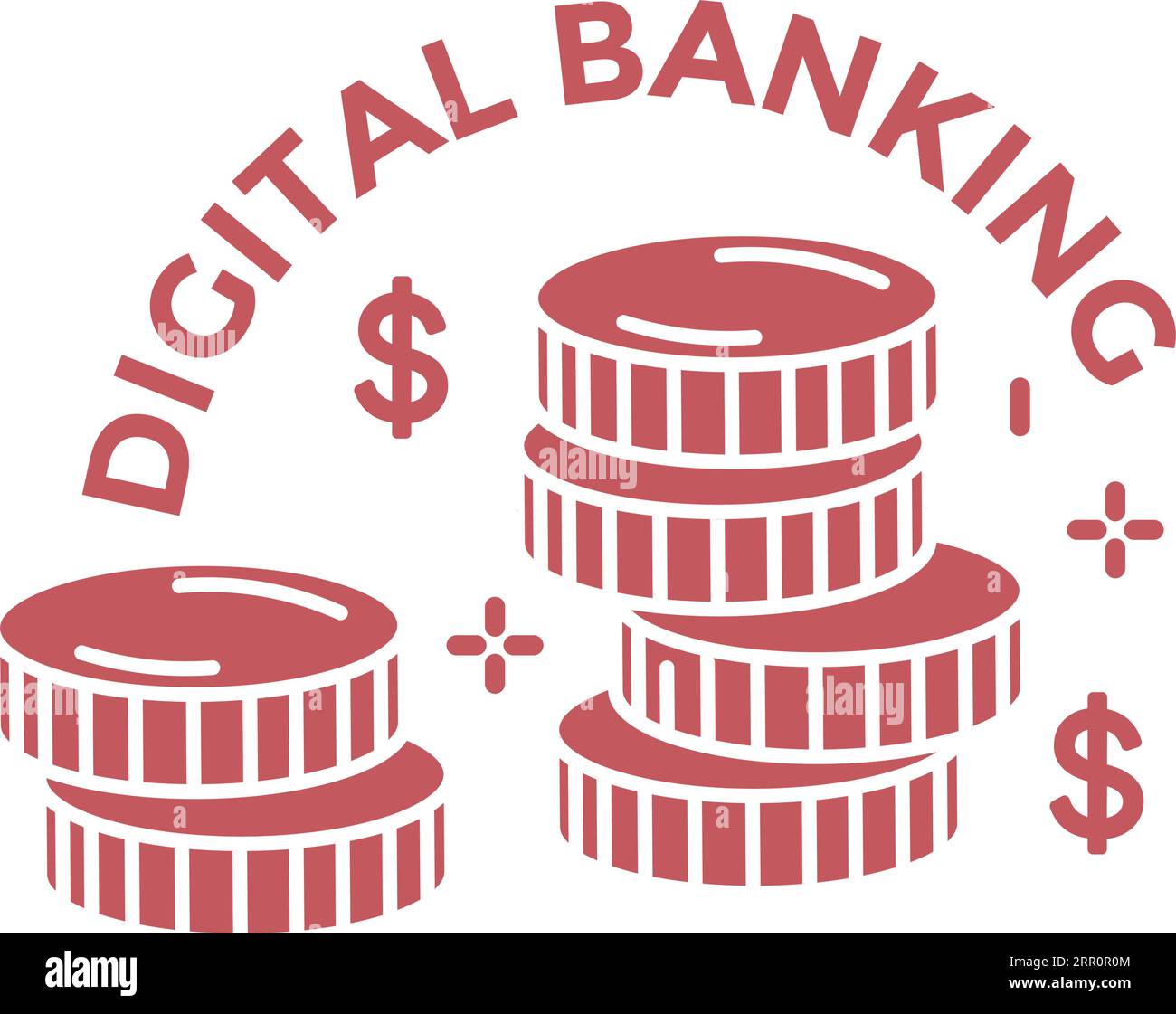 Services bancaires numériques, accès aux comptes en ligne Illustration de Vecteur