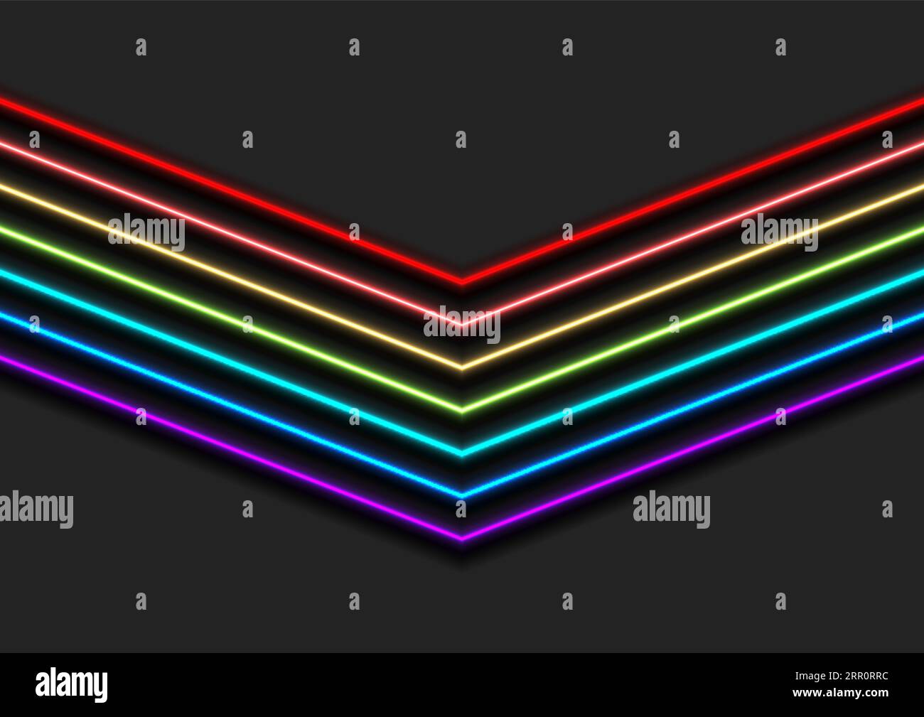 Flèches de néon arc-en-ciel colorées arrière-plan abstrait. Conception vectorielle Illustration de Vecteur