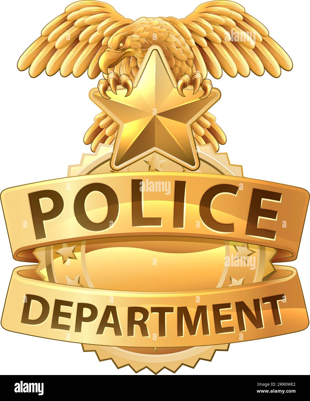 Badge de police Shield Star Sheriff COP Crest Symbol Illustration de Vecteur