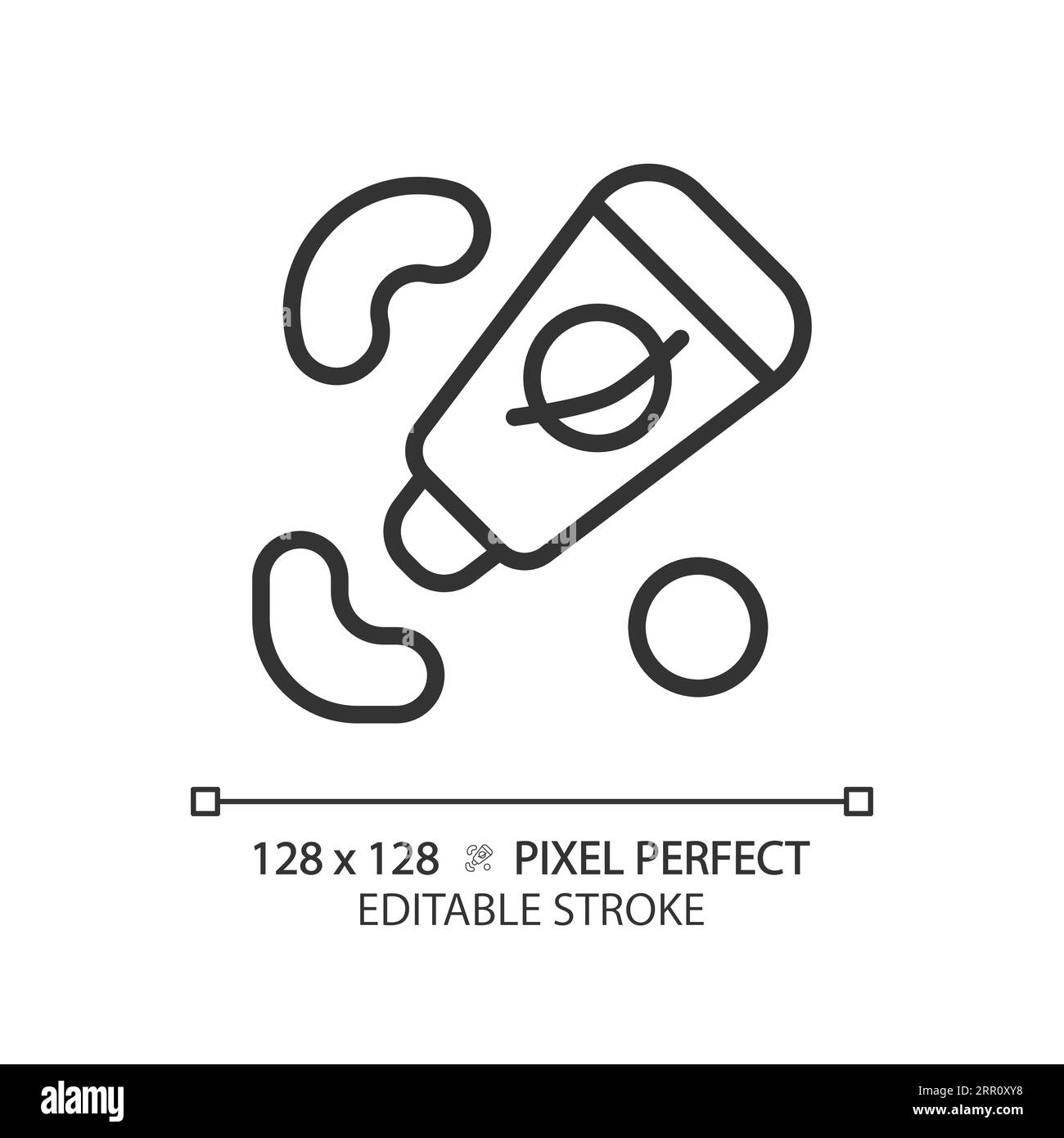 Icône linéaire parfaite de pixel d'astronaute de nourriture Illustration de Vecteur