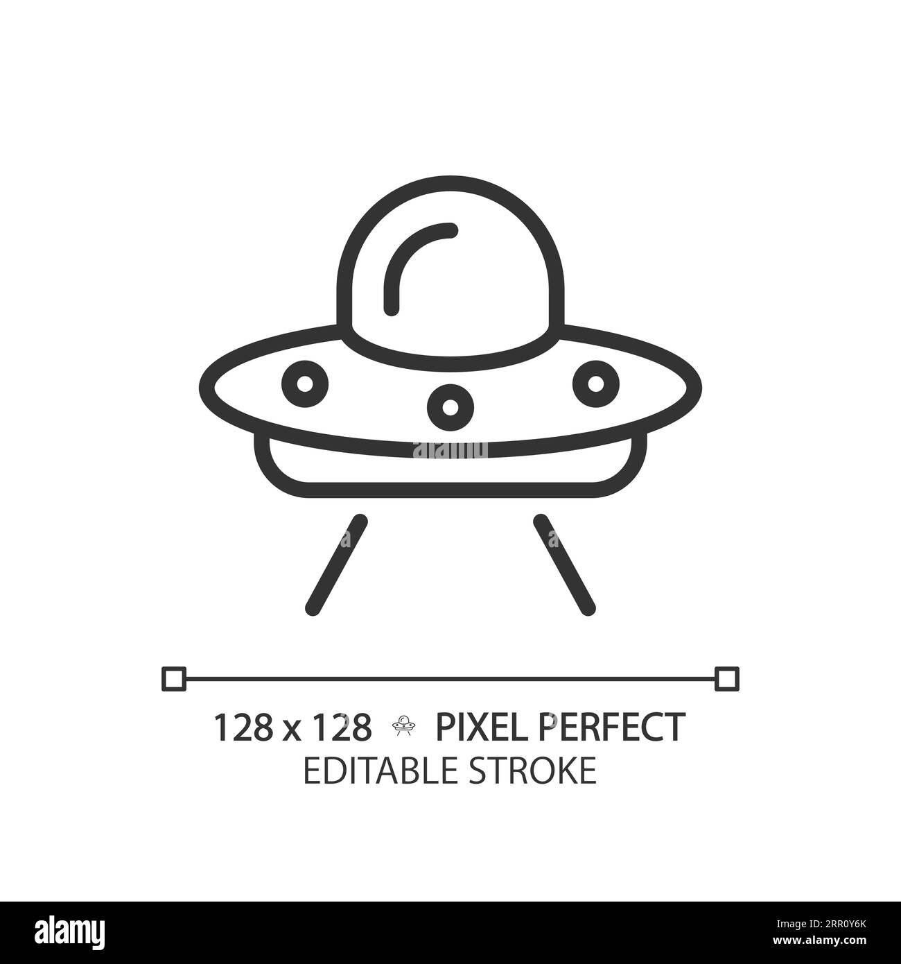 Icône linéaire UFO pixel Perfect Illustration de Vecteur