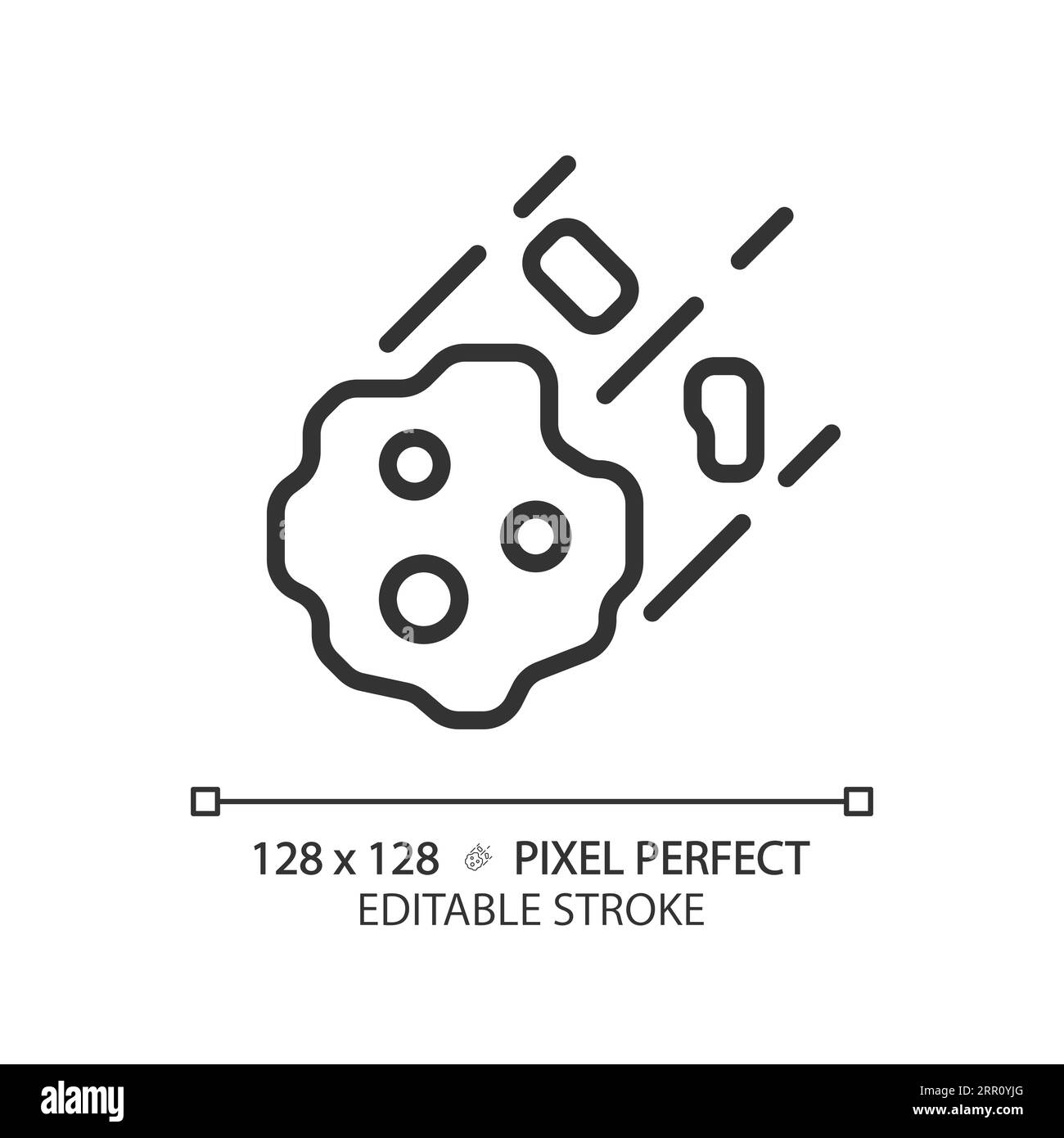 Icône linéaire parfaite de pixel d'astéroïde Illustration de Vecteur