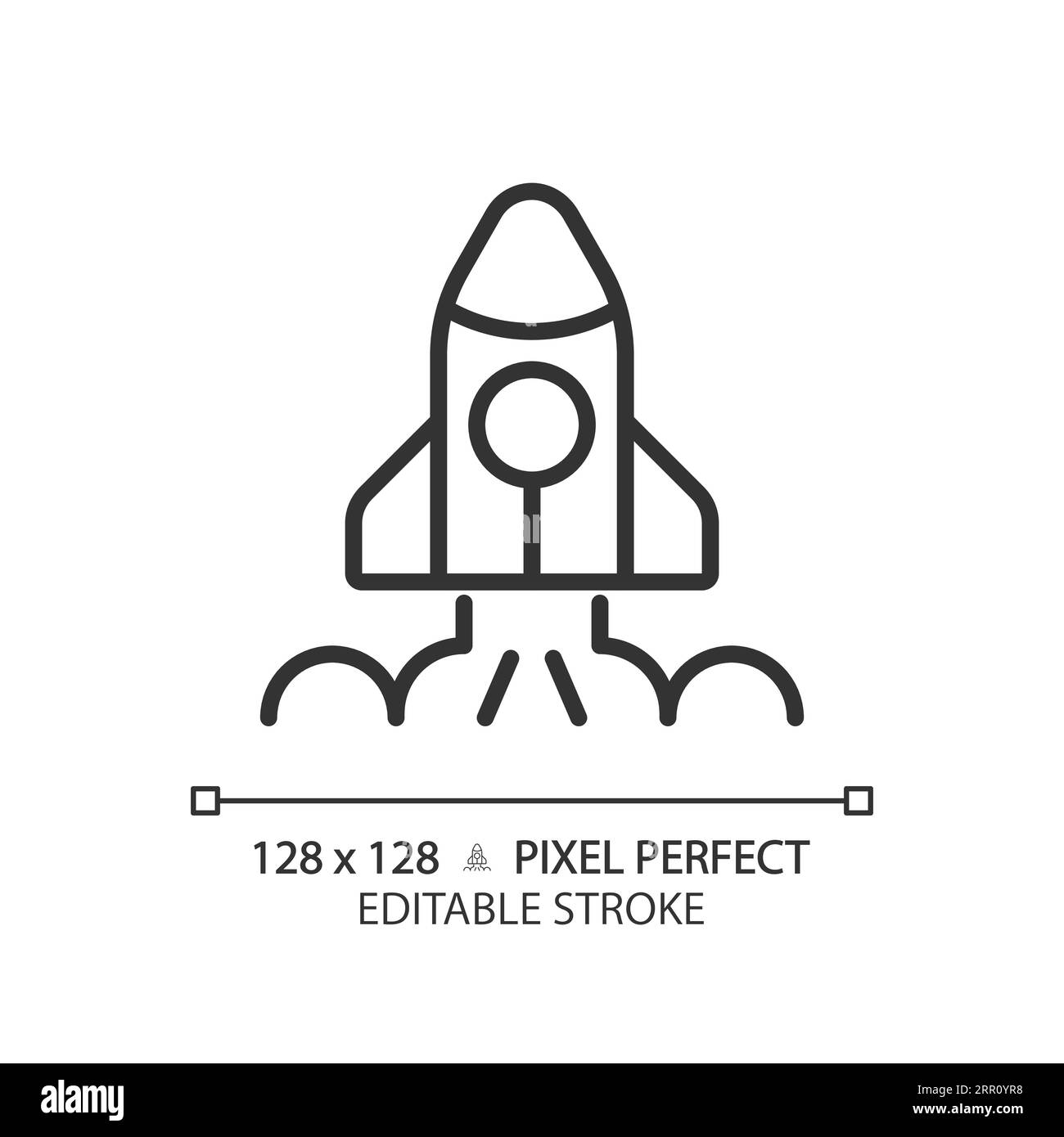 Icône linéaire pixel Perfect de lancement spatial Illustration de Vecteur