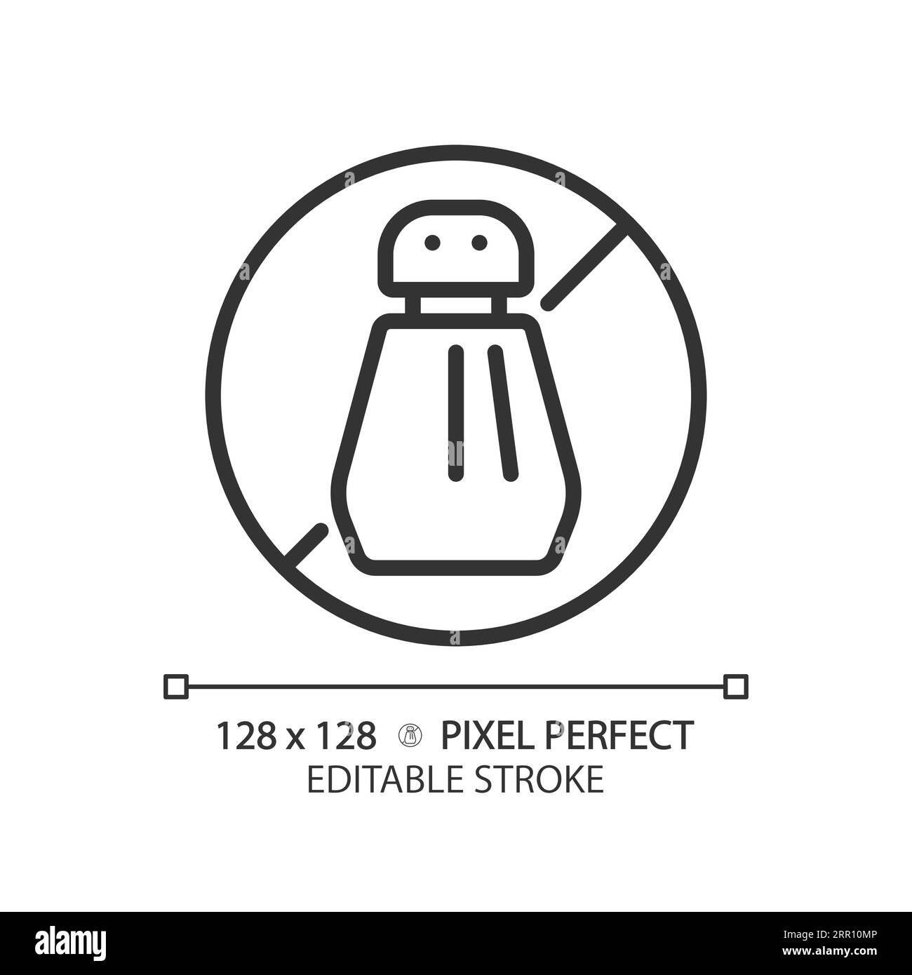 Icône noire linéaire mince personnalisable 2D sans pesticides Illustration de Vecteur