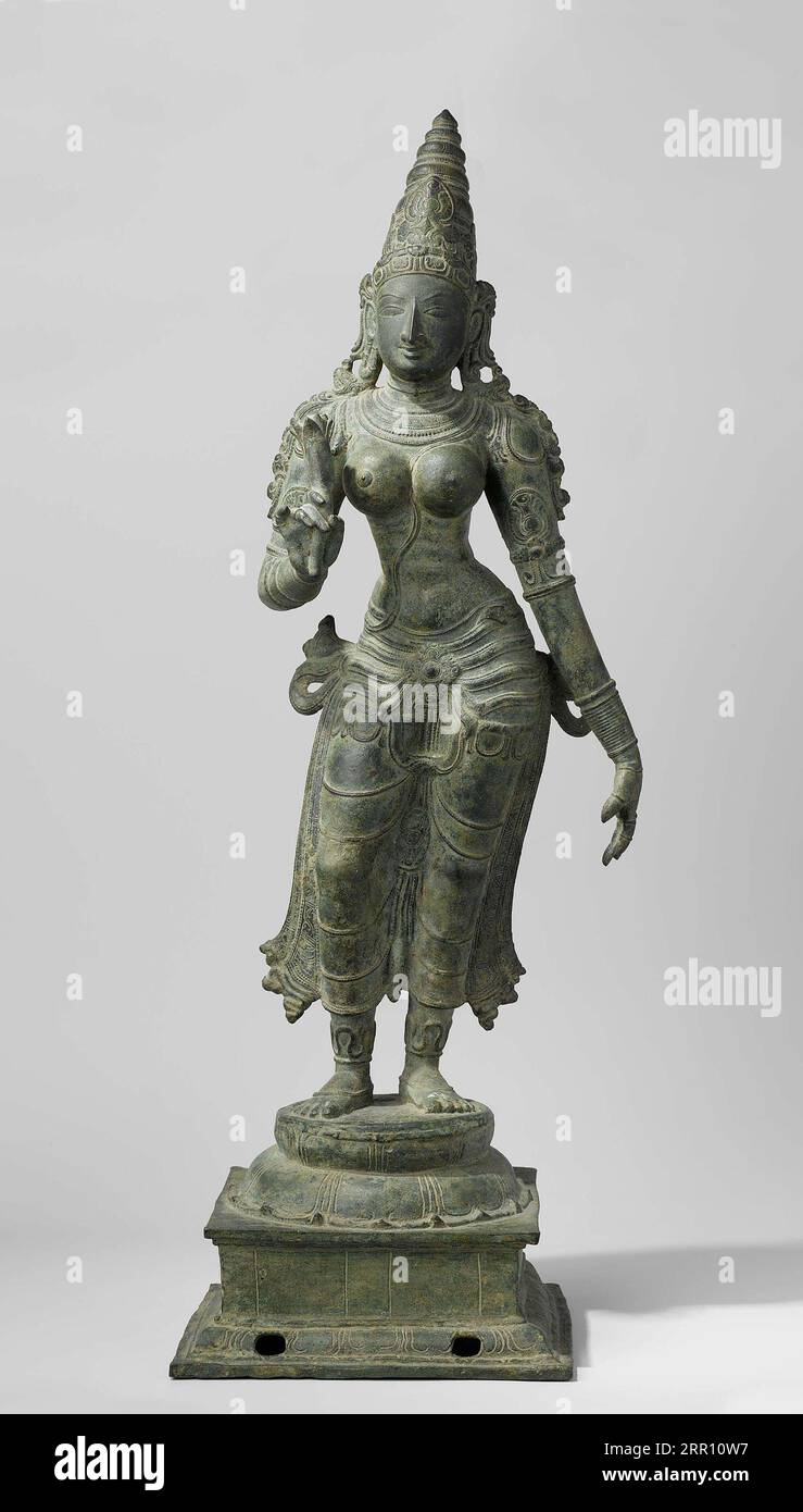 Art indien, artisanat indien, artisanat Uma, image de Devi sous la forme d'Uma (Parvati), représentations, déesses Inde du Sud, période Chola, 12e/13e. Banque D'Images