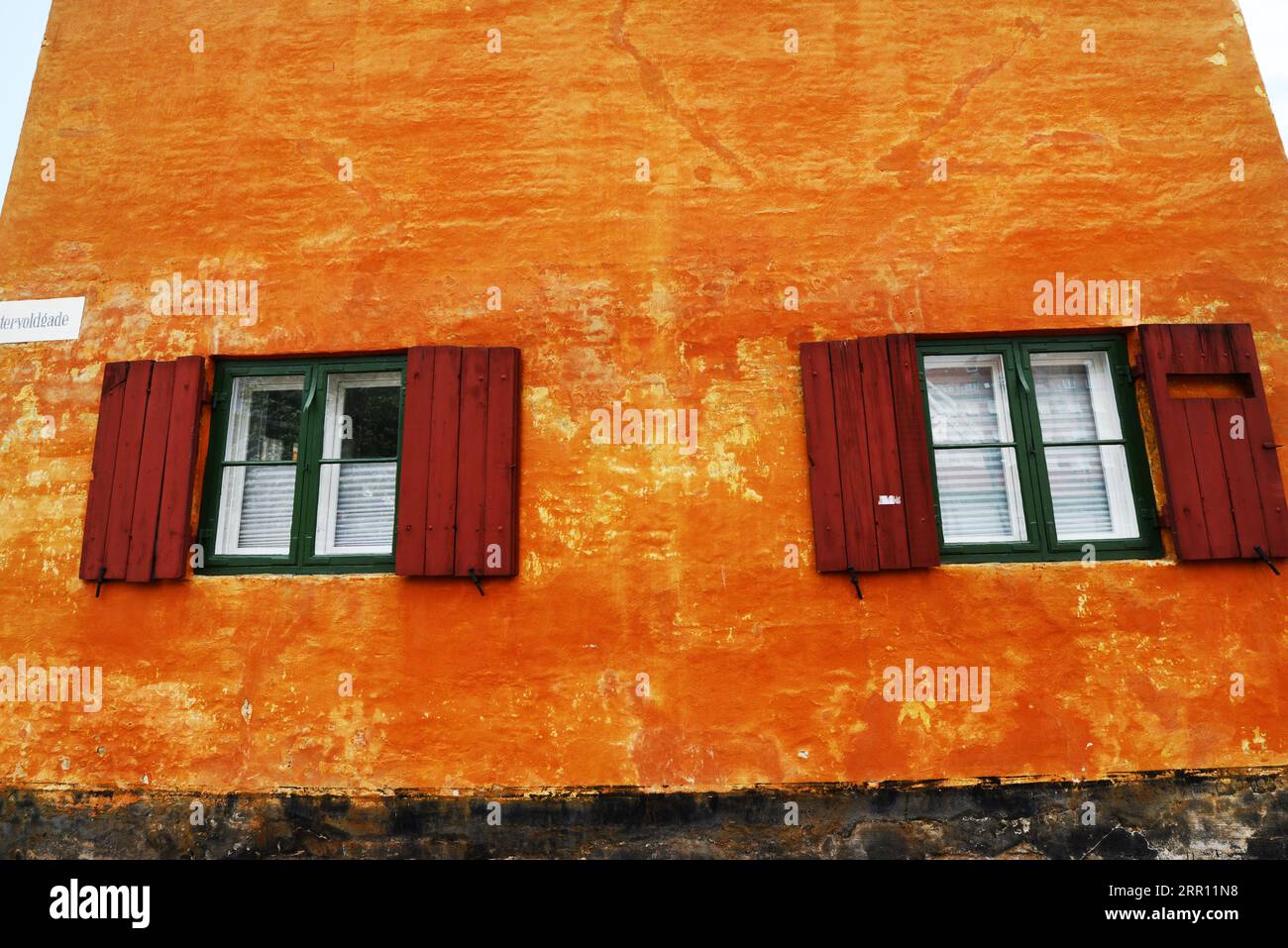 Le quartier coloré de Nyboder à Copenhague, Danemark Banque D'Images