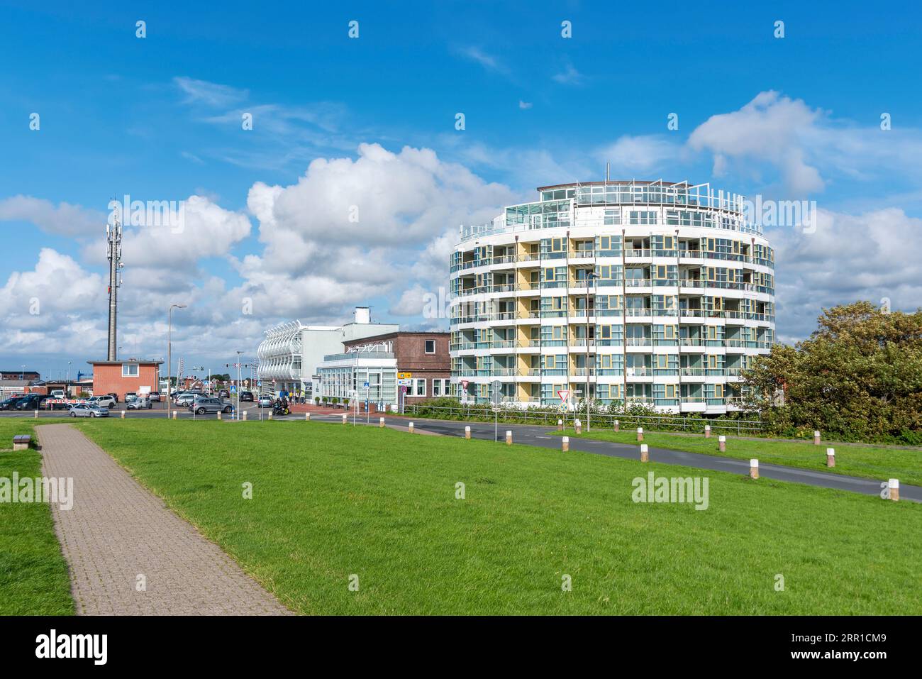 Site avec Hôtel Faehrhaus, Norddeich, Basse-Saxe, Allemagne, Europe Banque D'Images