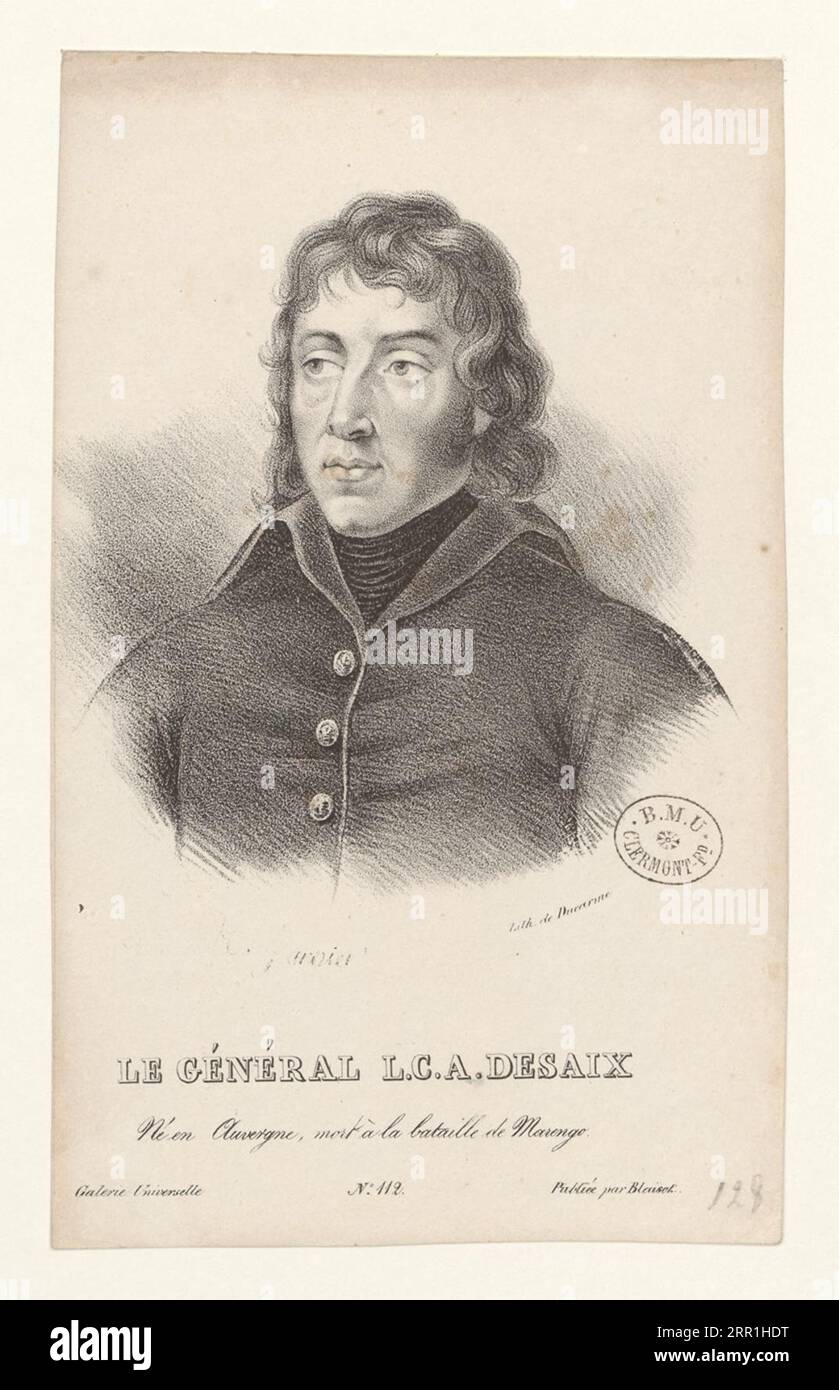 Le général L.C.A. Desaix : né en Auvergne, mort à la bataille de Marengo BOYER 723 par Hippolyte-Louis Garnier Banque D'Images