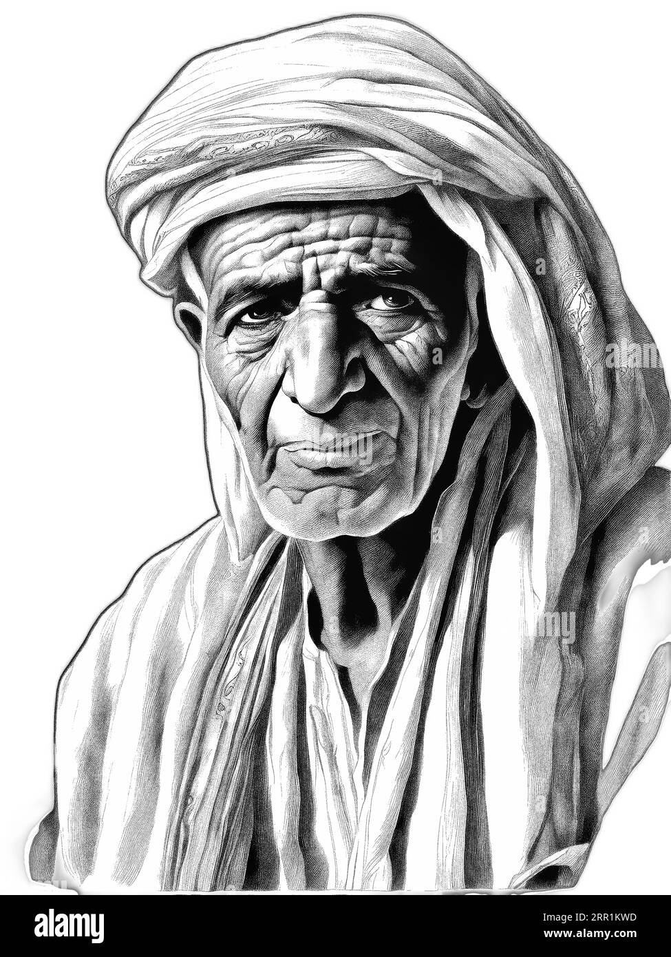 Vieux berger bédouin arabe Illustration de Vecteur