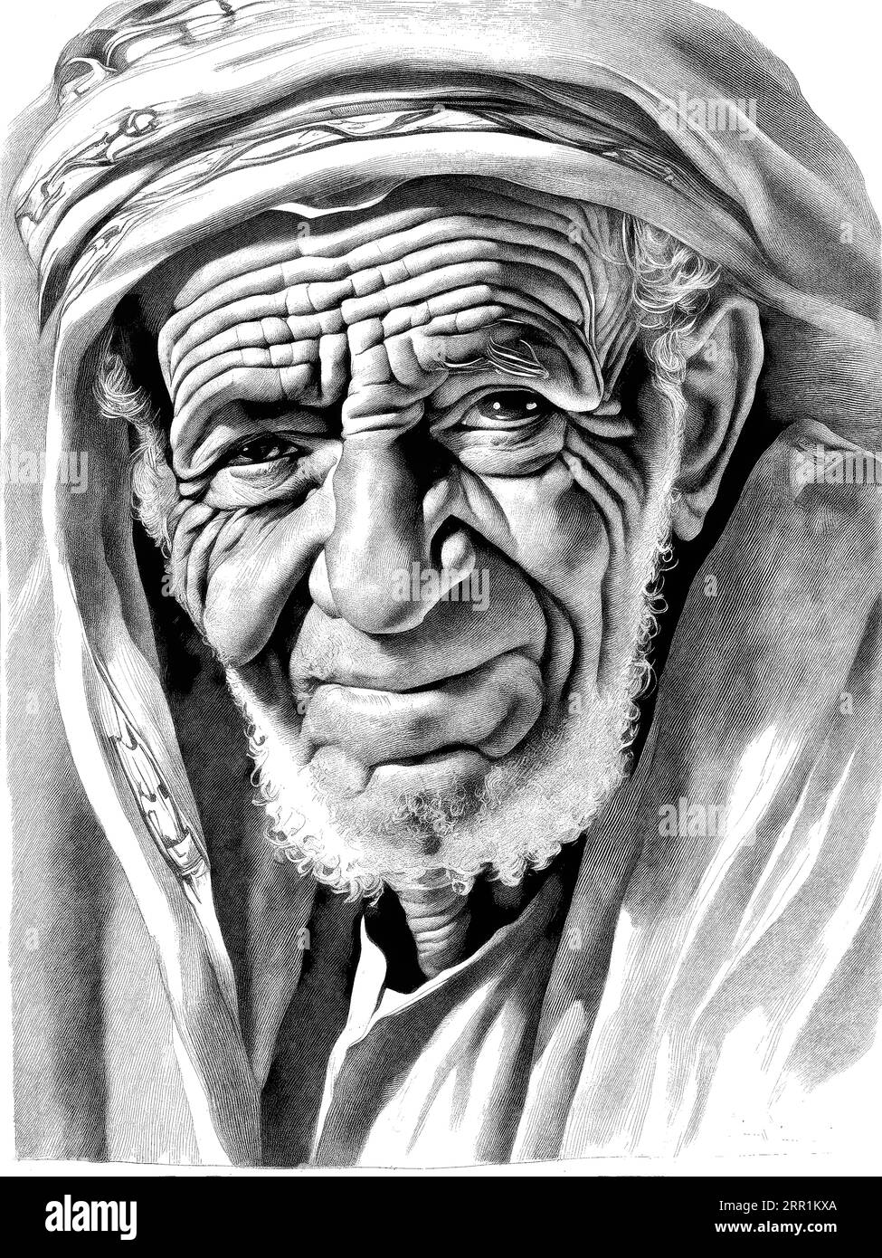 Vieil homme bédouin illustration de personnage de dessin animé Illustration de Vecteur