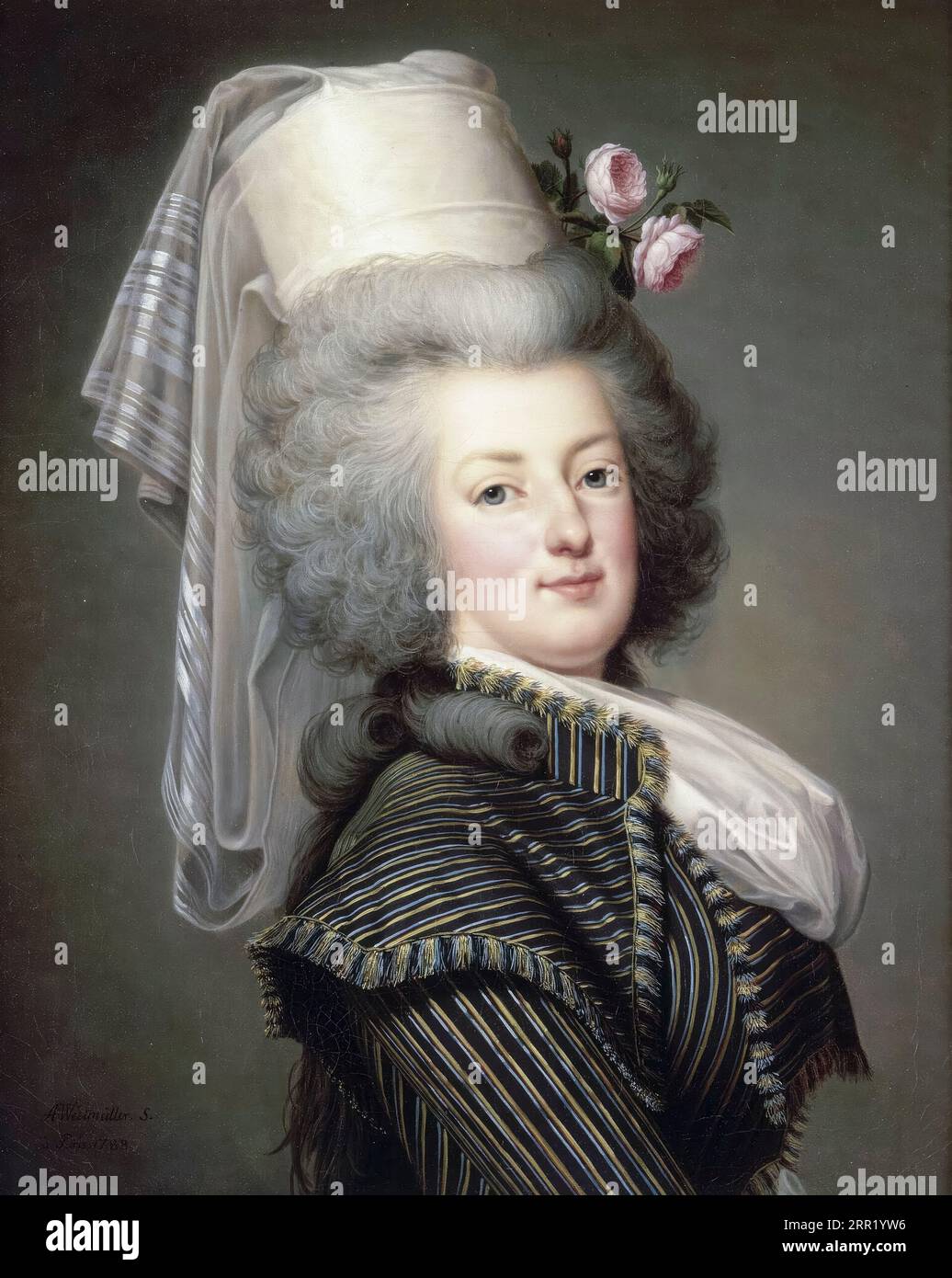 Marie-Antoinette, reine de France (1755-1793), portrait à l'huile sur toile d'Adolf Ulrik Wertmüller, 1788 Banque D'Images