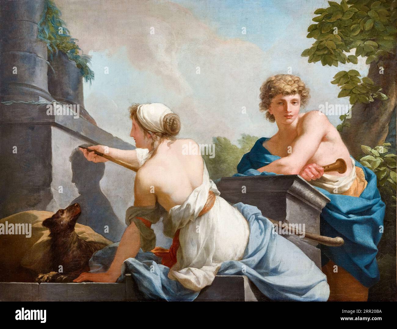 Jean-Baptiste Regnault, l'origine de la peinture ou du dessin des butades, peinture à l'huile sur toile, 1785-1786 Banque D'Images