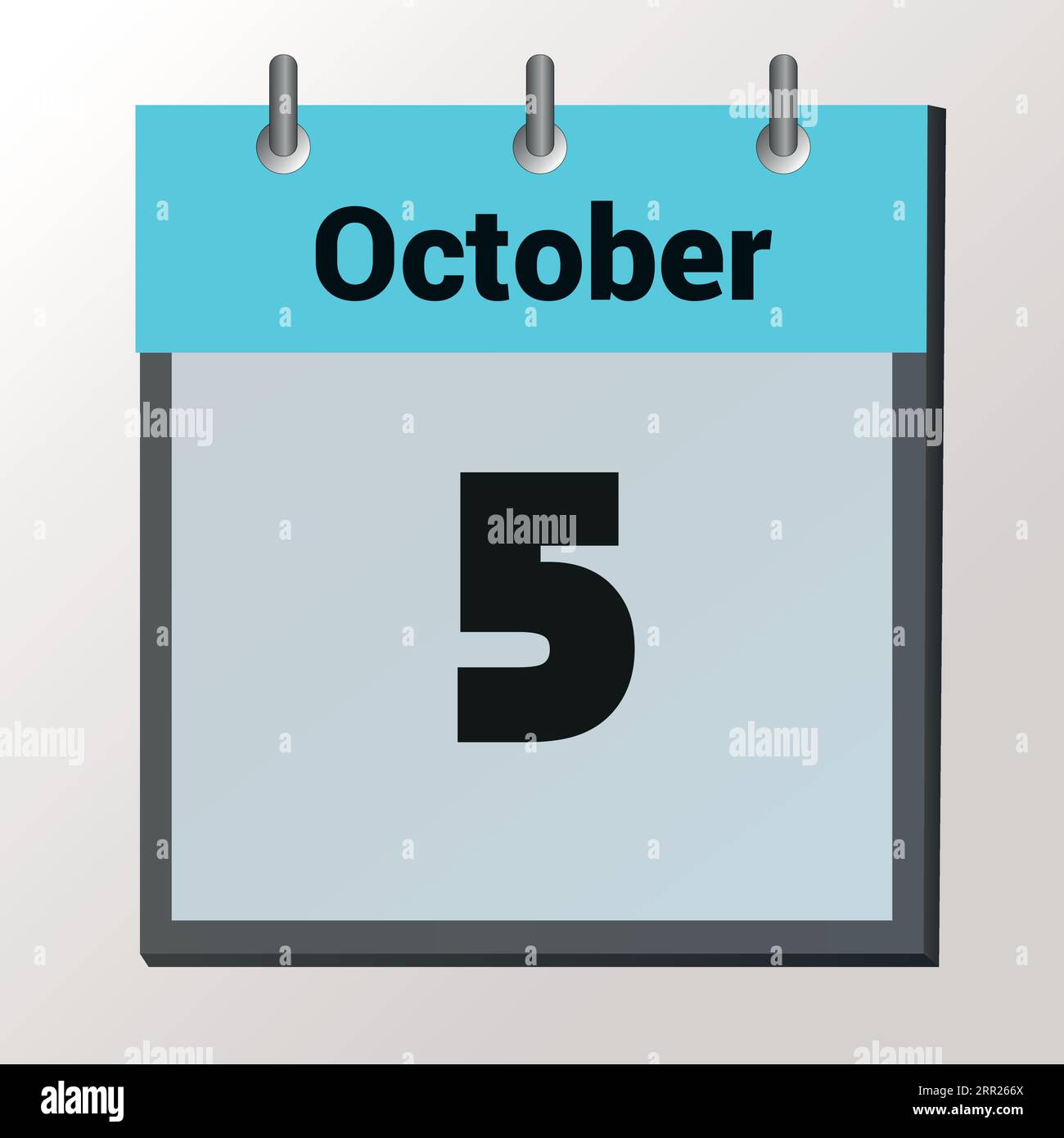 Jour sur le calendrier, format image vectorielle, octobre 5 Illustration de Vecteur