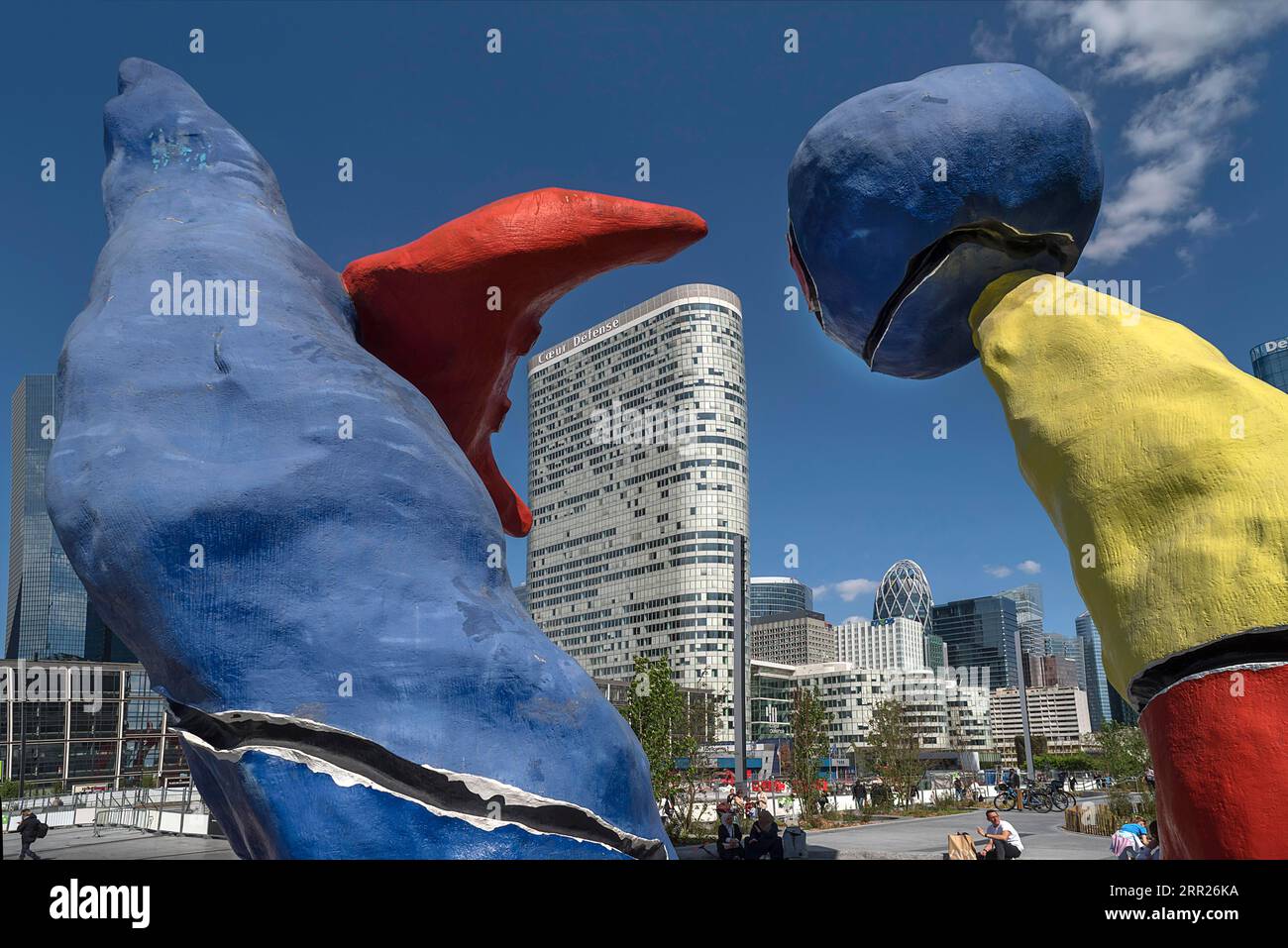 Objet d'art de Joan Miro dans le quartier de grande hauteur la Défense, Paris, France Banque D'Images