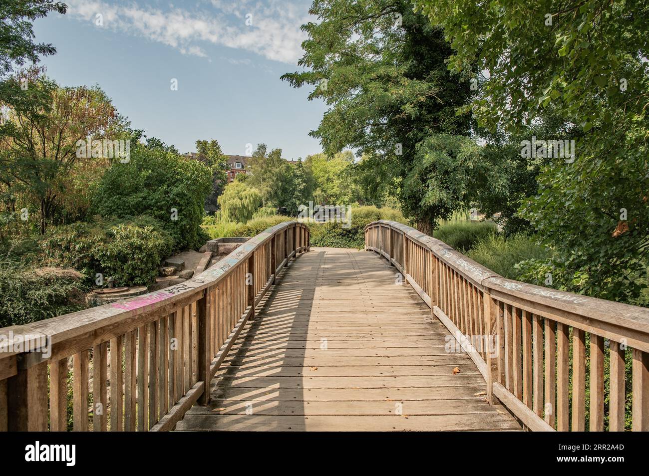 Pont en bois à Schrevenpark Banque D'Images