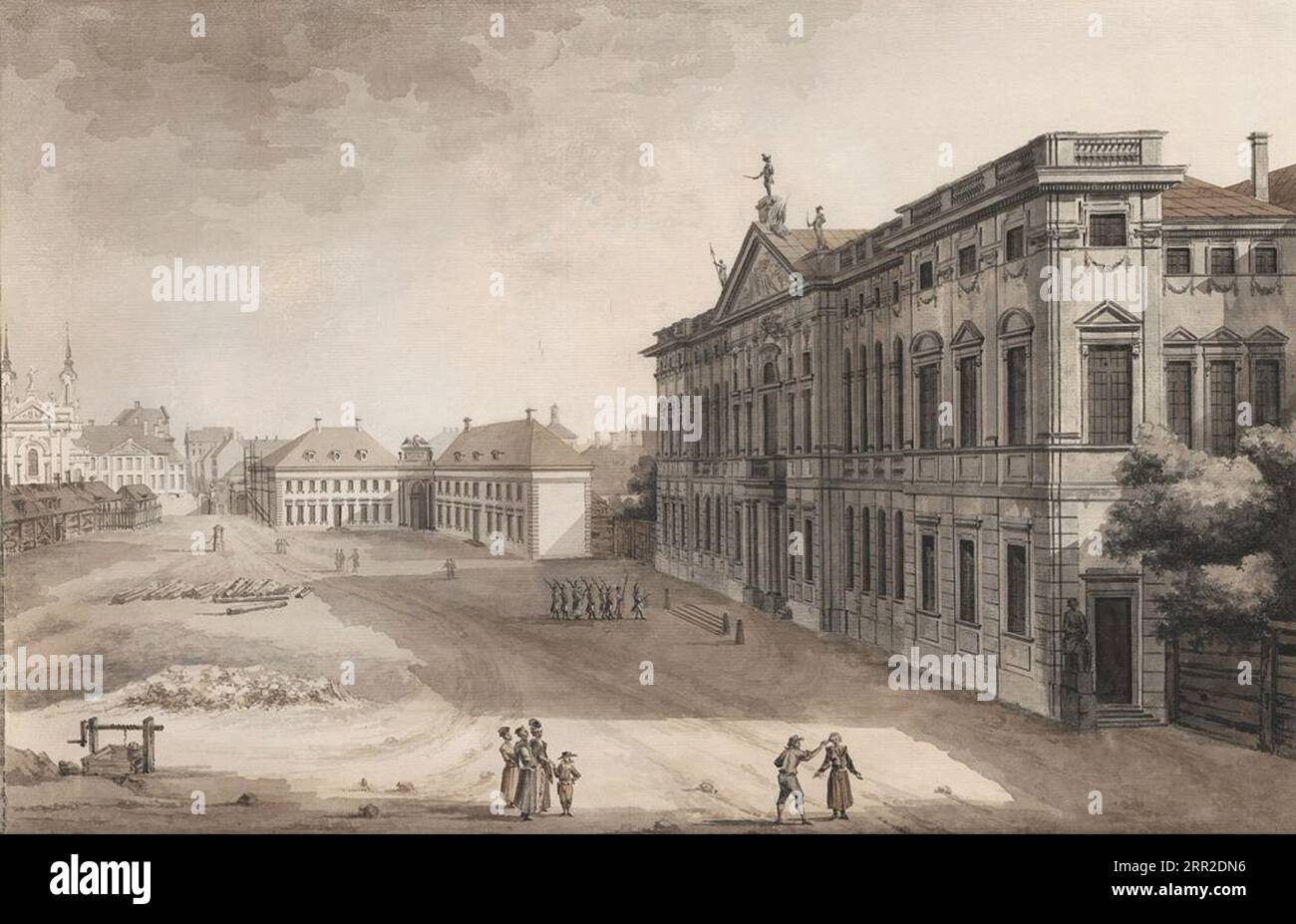 Vue du Palais du Commonwealth (Palais Krasiński) à Varsovie depuis le nord. 1785 de Zygmunt Vogel Banque D'Images