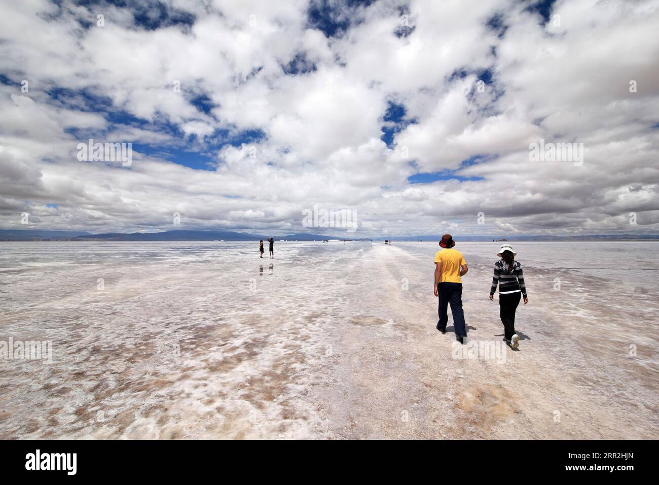 Peuple, Lac Salé, Salinas grandes, Argentine, Amérique du Sud Banque D'Images