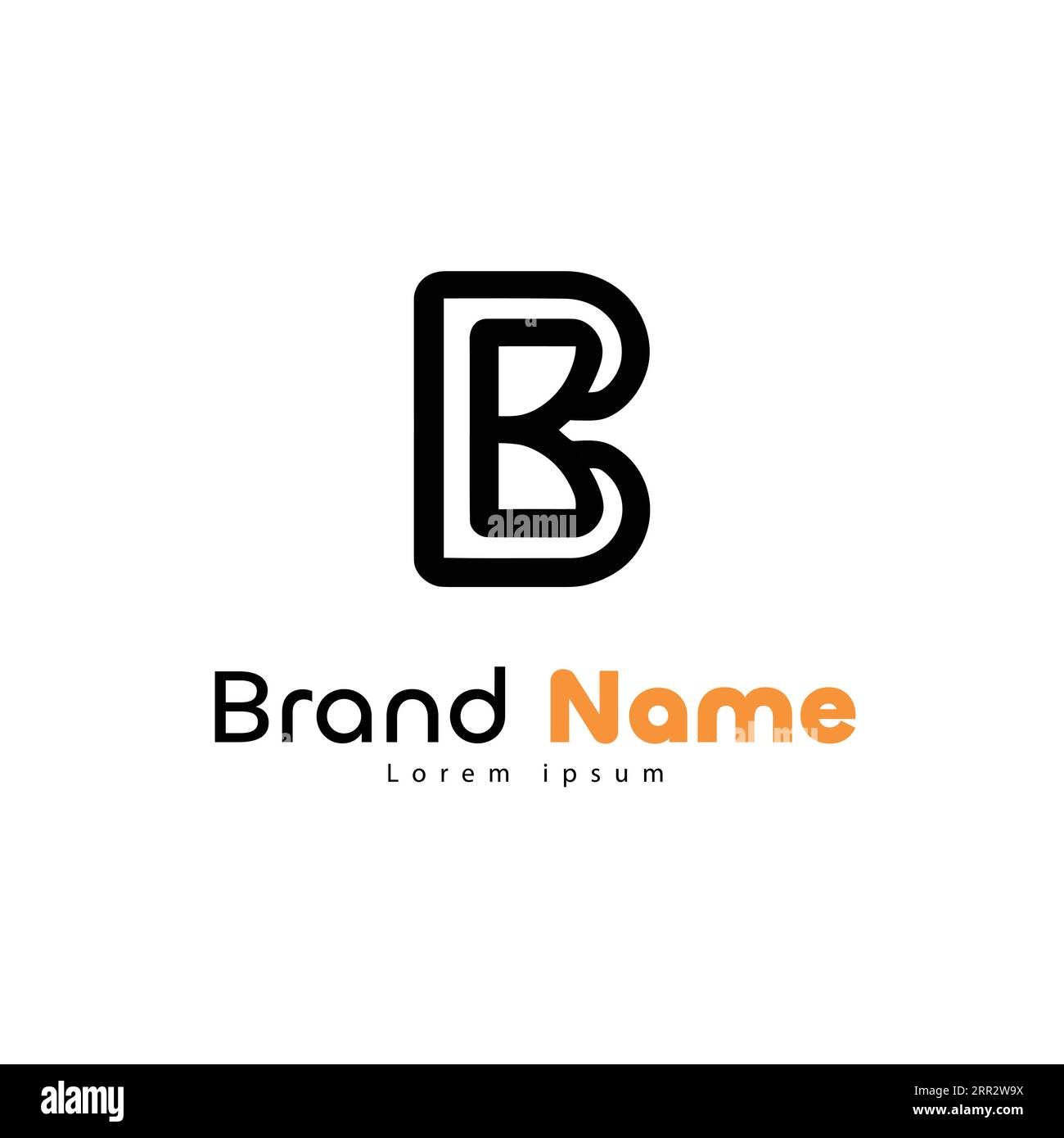B Design de logo de monogramme de vecteur de lettre Illustration de Vecteur