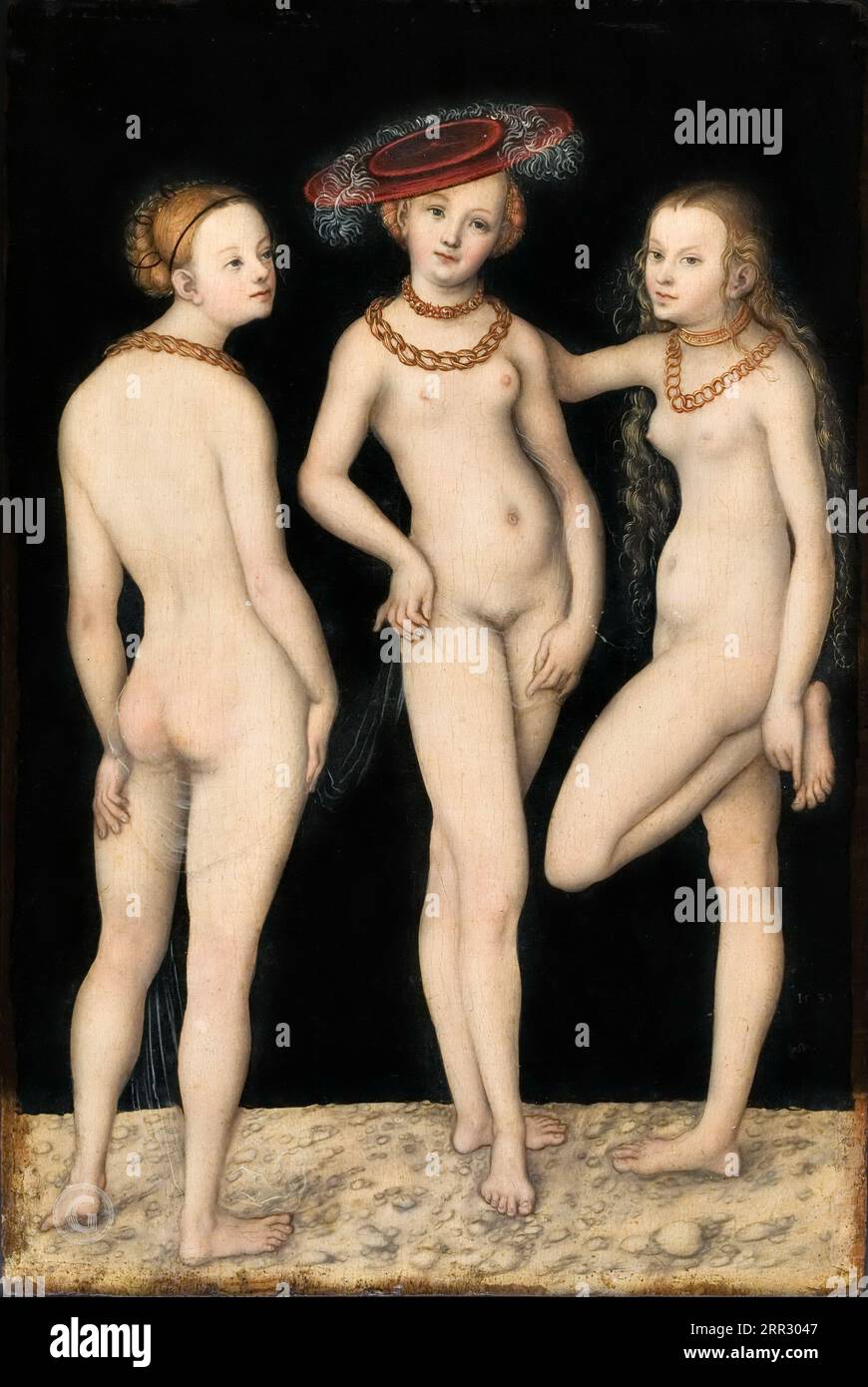 Cranach, Lucas I (1472 Kronach - 1553 Weimar) -- les trois Grâces 1531, 36х24 Banque D'Images