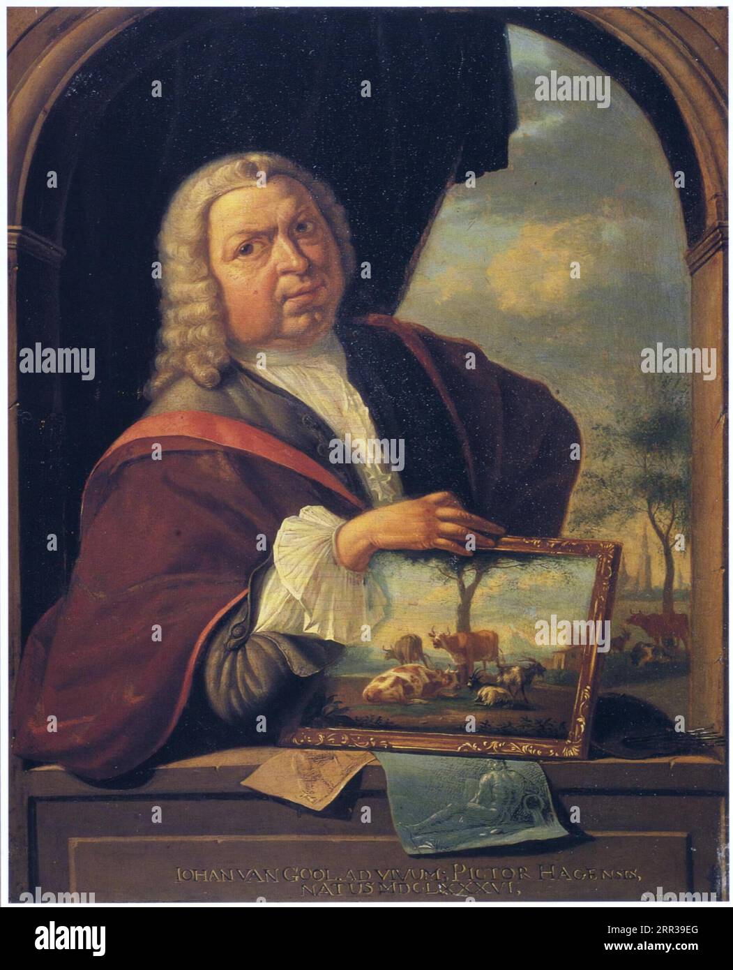 Selbstporträt 1750 de Jan van Gool Banque D'Images