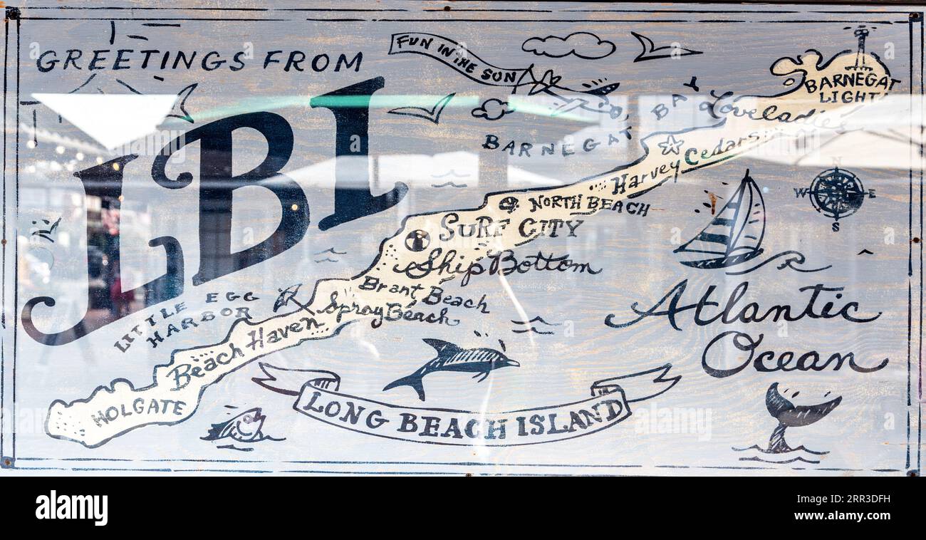 Carte de long Beach Island New Jersey USA Banque D'Images