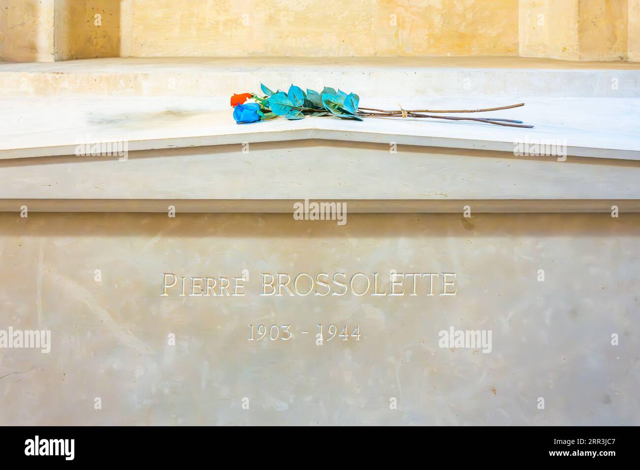 La tombe de Pierre Brossolette dans la crypte du Panthéon à Paris, France Banque D'Images