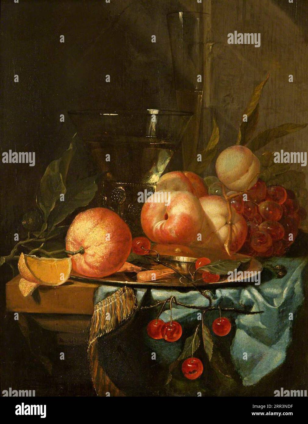 Nature morte aux fruits entre 1674 et 1706 par Martinus Nellius Banque D'Images