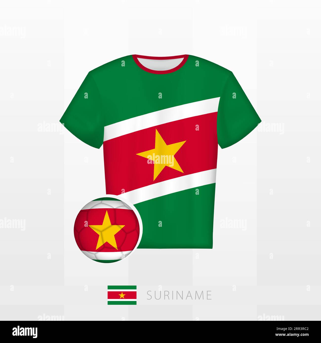 Uniforme de football de l'équipe nationale du Suriname avec ballon de
