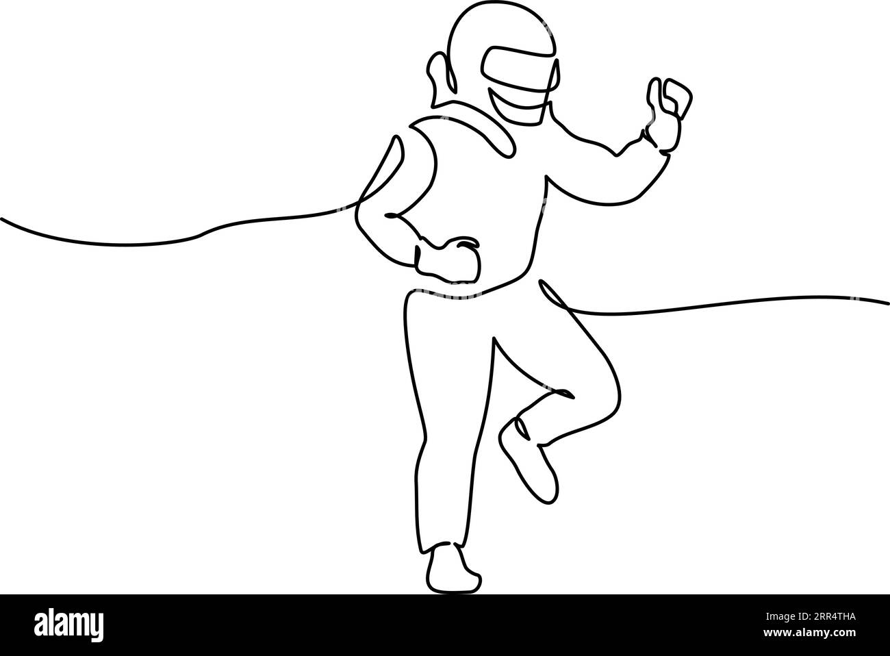 Pilote vainqueur. Style de dessin continu d'une seule ligne. Esquisse linéaire noire minimaliste isolée sur fond blanc. Illustration vectorielle Illustration de Vecteur