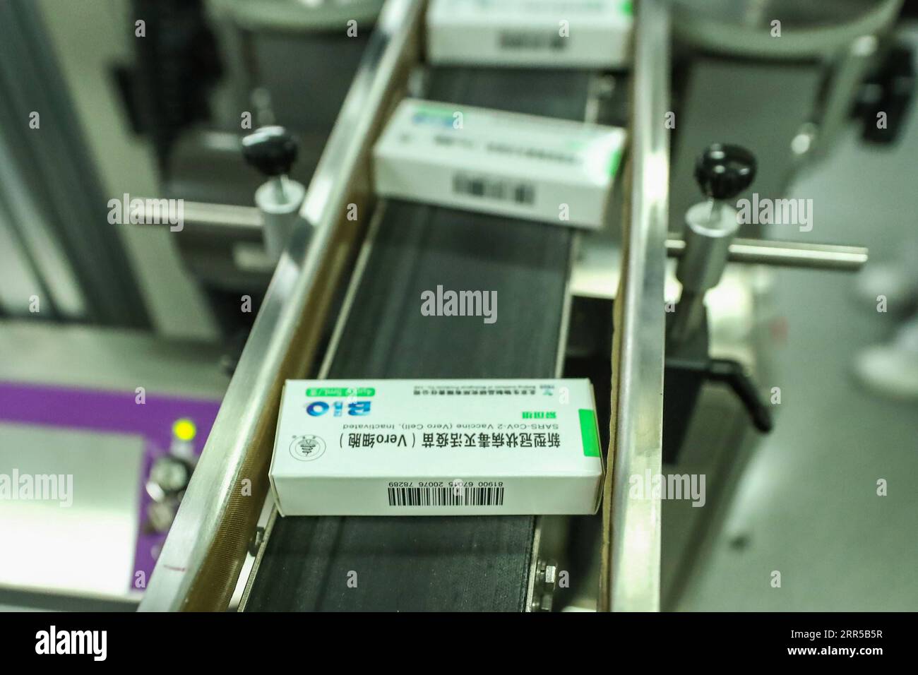 201231 -- BEIJING, le 31 décembre 2020 -- des vaccins inactivés COVID-19 sont vus dans une usine d'emballage du Beijing Biological Products Institute Co., Ltd. À Beijing, capitale de la Chine, le 25 décembre 2020. La Chine a annoncé jeudi qu’elle avait accordé une autorisation de mise sur le marché conditionnelle pour son premier vaccin COVID-19 auto-développé. Le vaccin inactivé, qui a obtenu l'approbation de la National Medical Products Administration NMPA, est développé par le Beijing Biological Products Institute Co., Ltd. Sous la direction du China National Biotec Group CNBG, qui est affilié à Sinopharm. Ce vaccin Banque D'Images