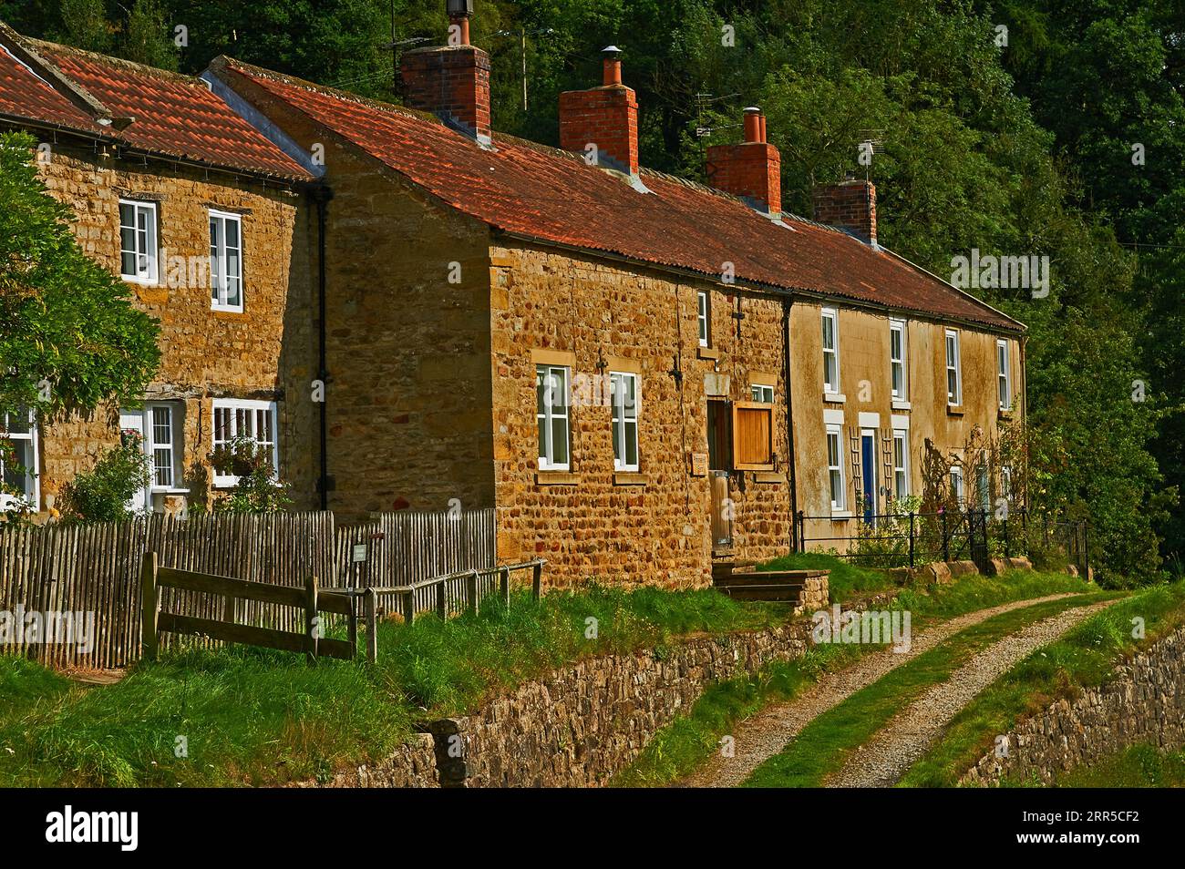 Hutton le Hole est un village pittoresque dans le parc national du North Yorkshire, avec le Fairy Call Beck qui traverse le centre de celui-ci. Banque D'Images