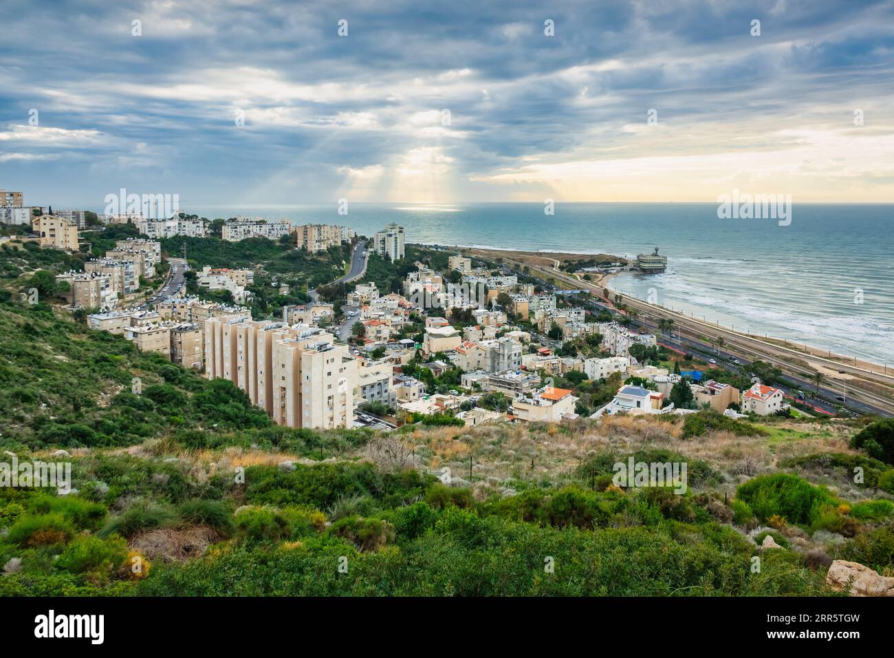 Paysage urbain de Haïfa, Israël. Banque D'Images