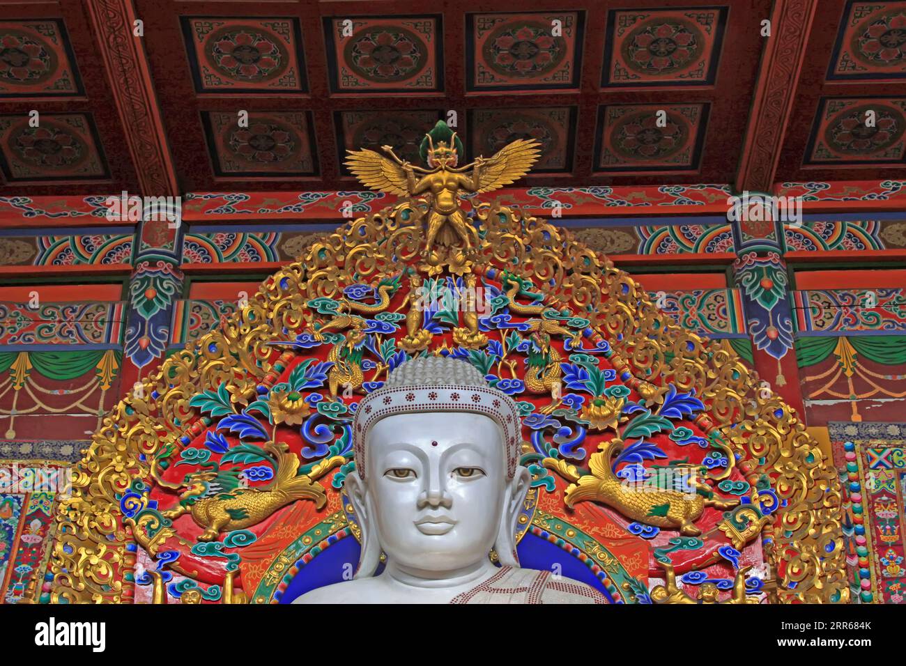 Ville de Hohhot - février 6 : statues de Bouddha de jade dans la lamaserie de Dazhao, le 6 février 2015, ville de Hohhot, région autonome de Mongolie intérieure, Chine Banque D'Images