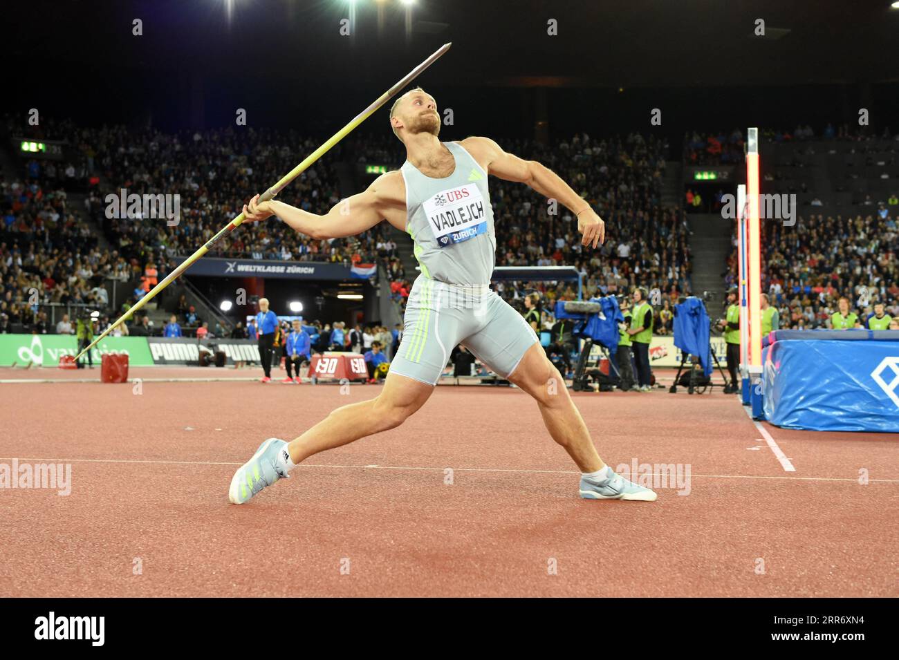 Jakub Vadlejch (CZE) remporte le javelot à 281-8 (85.86m) lors de la Weltkasse Zurich au stade Letzigrund, jeudi 31 août 2023, à Zurich, Suisse. (Jiro Mochiuzki/image du sport) Banque D'Images